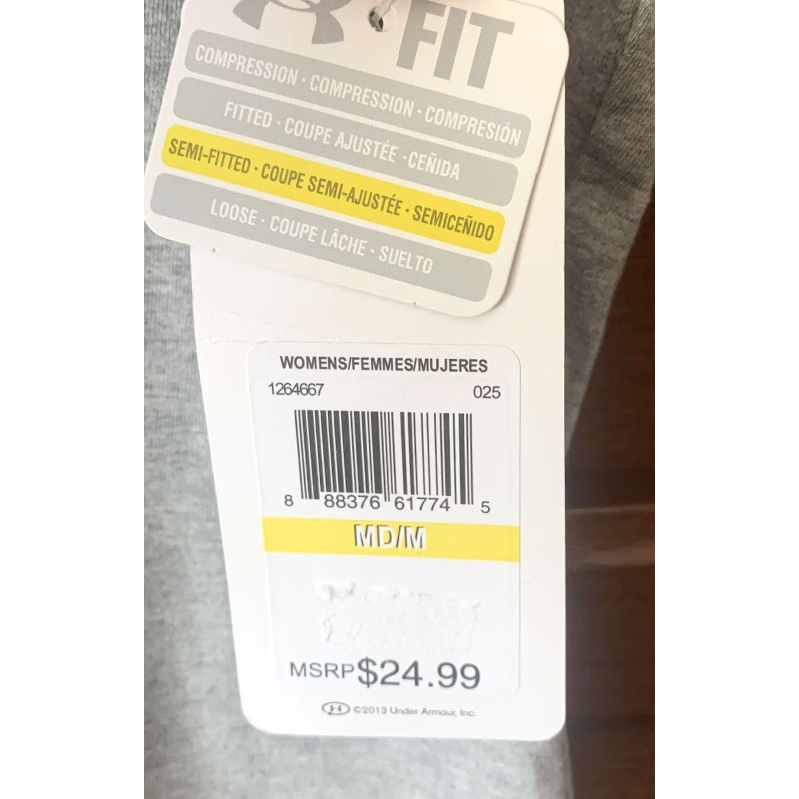 Under Armour Under Armour Women UA Heatgear V-Neck T-Shirt Grey Medium NWT Logo Short Sleeve Gym Training 100% Cotton Size M / US 6-8 / IT 42-44 - 3 Thumbnail