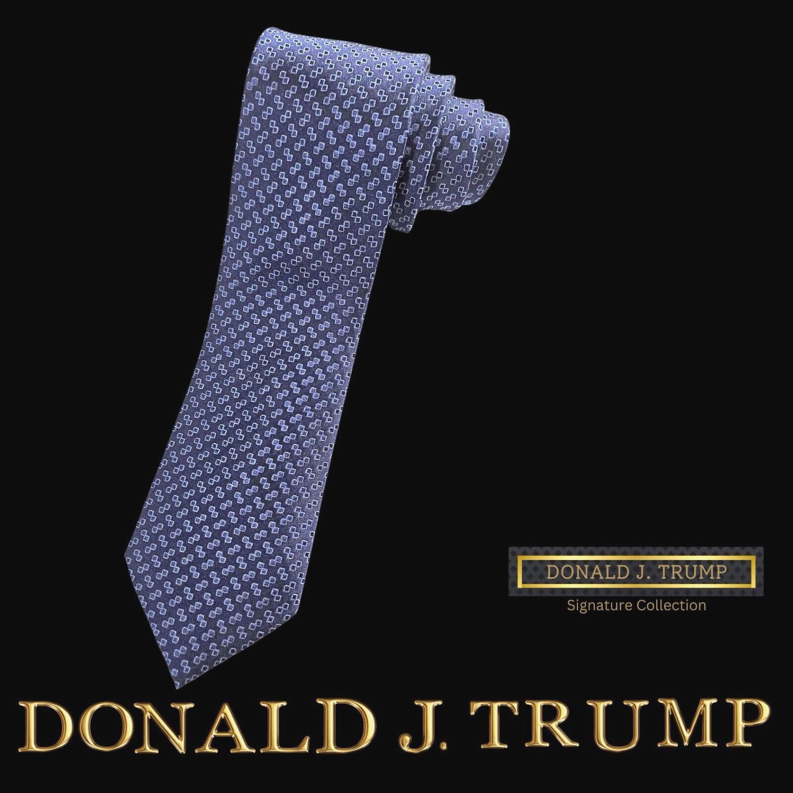 Designer Donald J. Trump Necktie Blue Skinny Silk NEW w/ Gift Box Size ONE SIZE - 1 Thumbnail