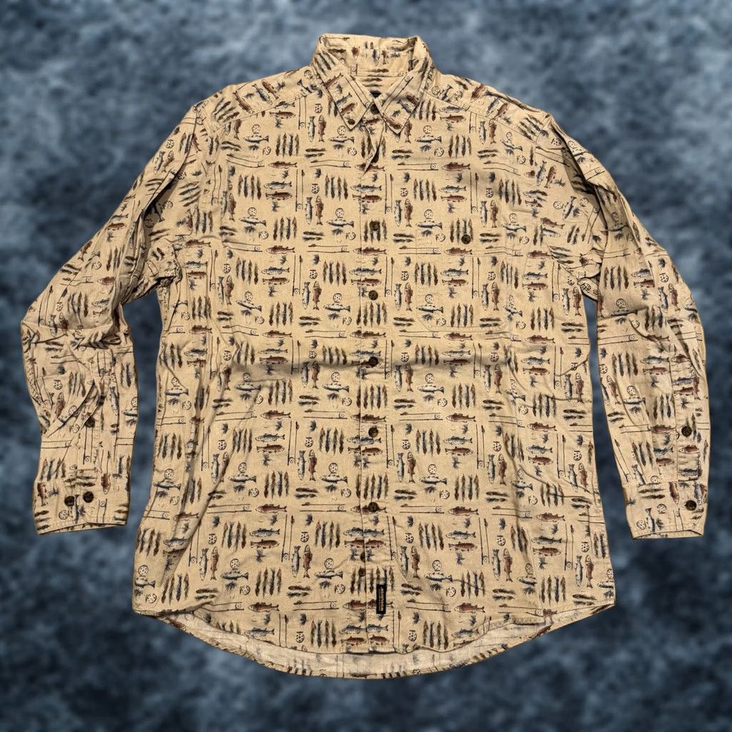Vintage VINTAGE Woolrich Shirt Mens L Beige Long Sleeve Button Men Fishing Fish Vtg Size US L / EU 52-54 / 3 - 1 Thumbnail