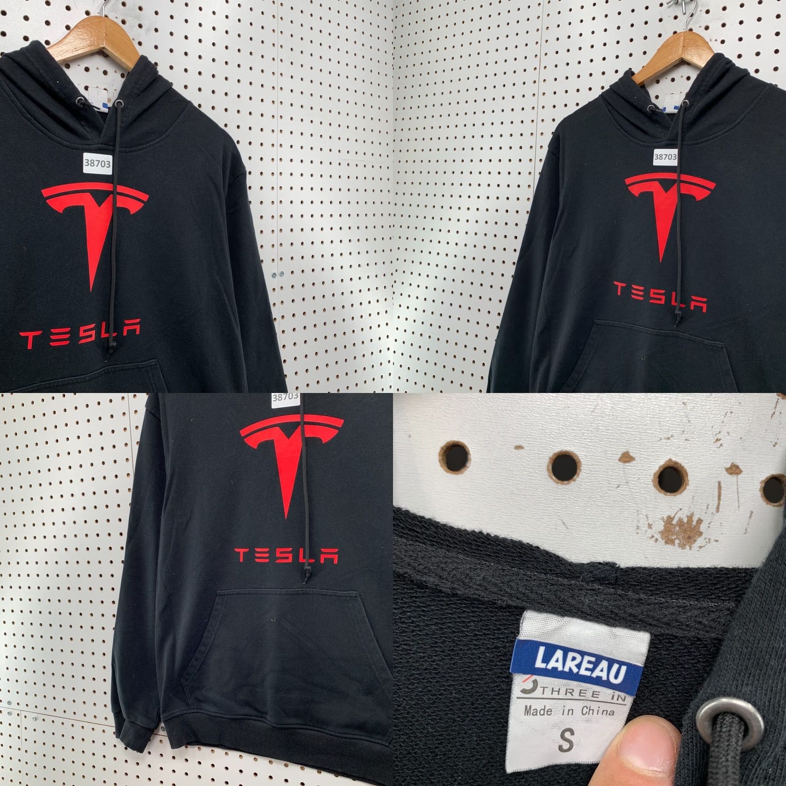 Vintage Tesla Hoodie Mens Small Black Pullover Sweatshirt Graphic Print 20x24 Size US S / EU 44-46 / 1 - 8 Thumbnail