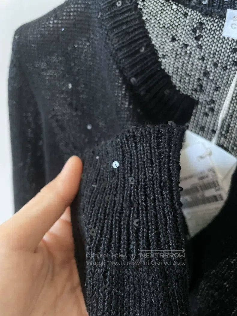 Brunello Cucinelli Brunello Cucinelli Black fully sequined linen & silk beade Size XXS / US 00 / IT 34 - 5 Thumbnail