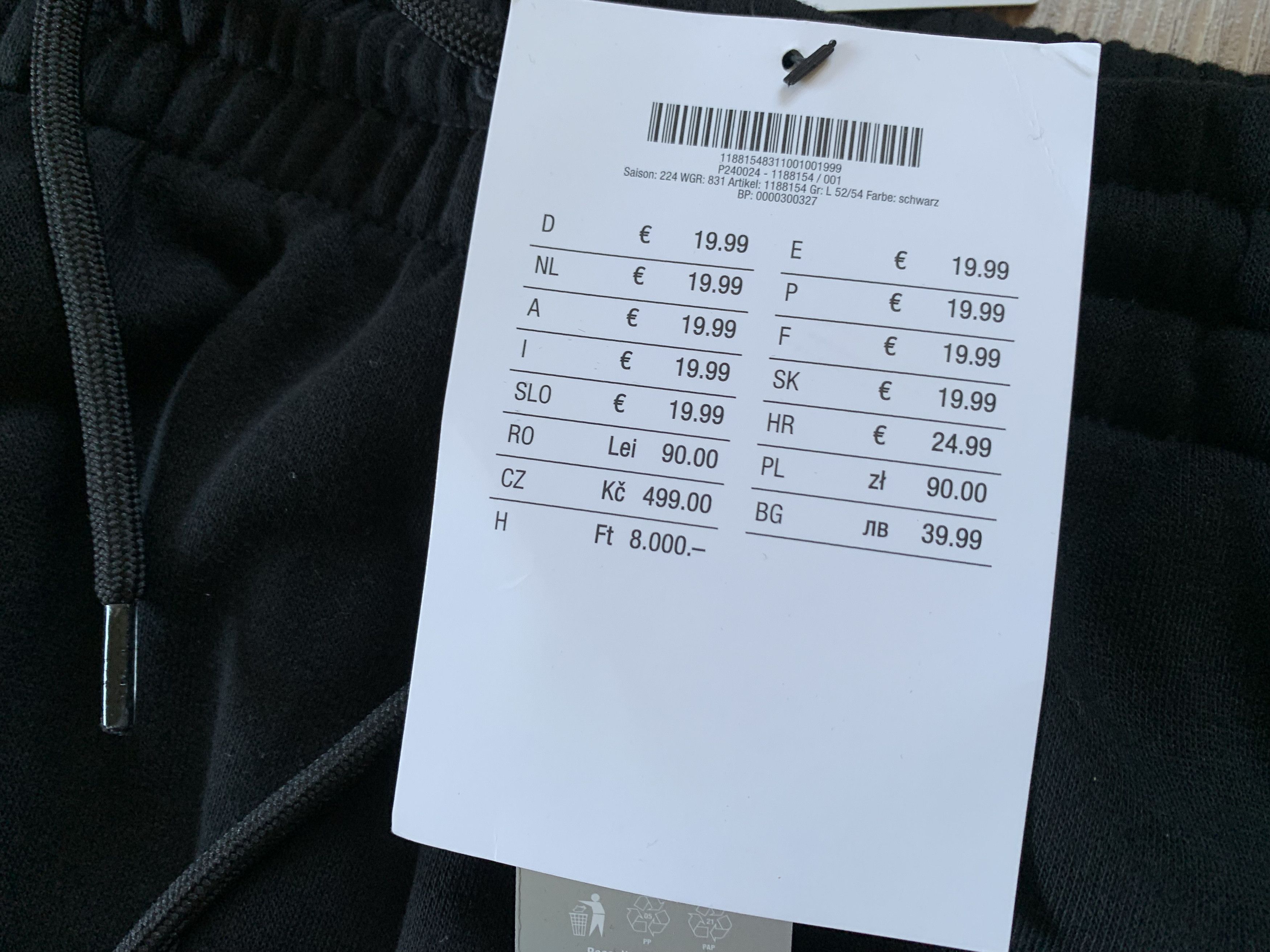 Kappa Kappa New Black Cotton Sweatpants Size US 34 / EU 50 - 5 Thumbnail