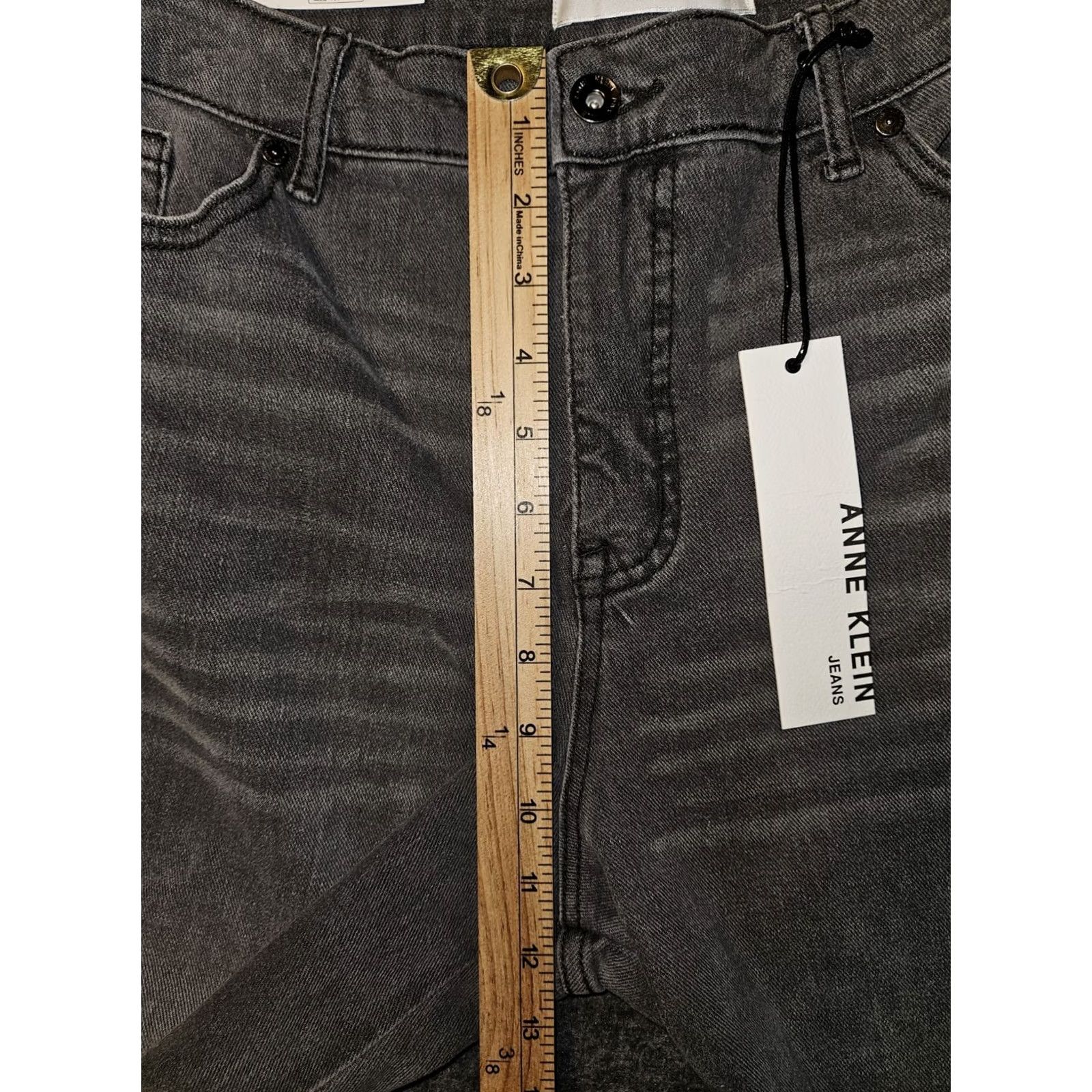 Anne Klein Anne Klein Jeans Women's 16 NWT High Rise Straight Denim 5-Pocket City Preppy Logo Black Size 38" / US 16 / IT 52 - 4 Thumbnail