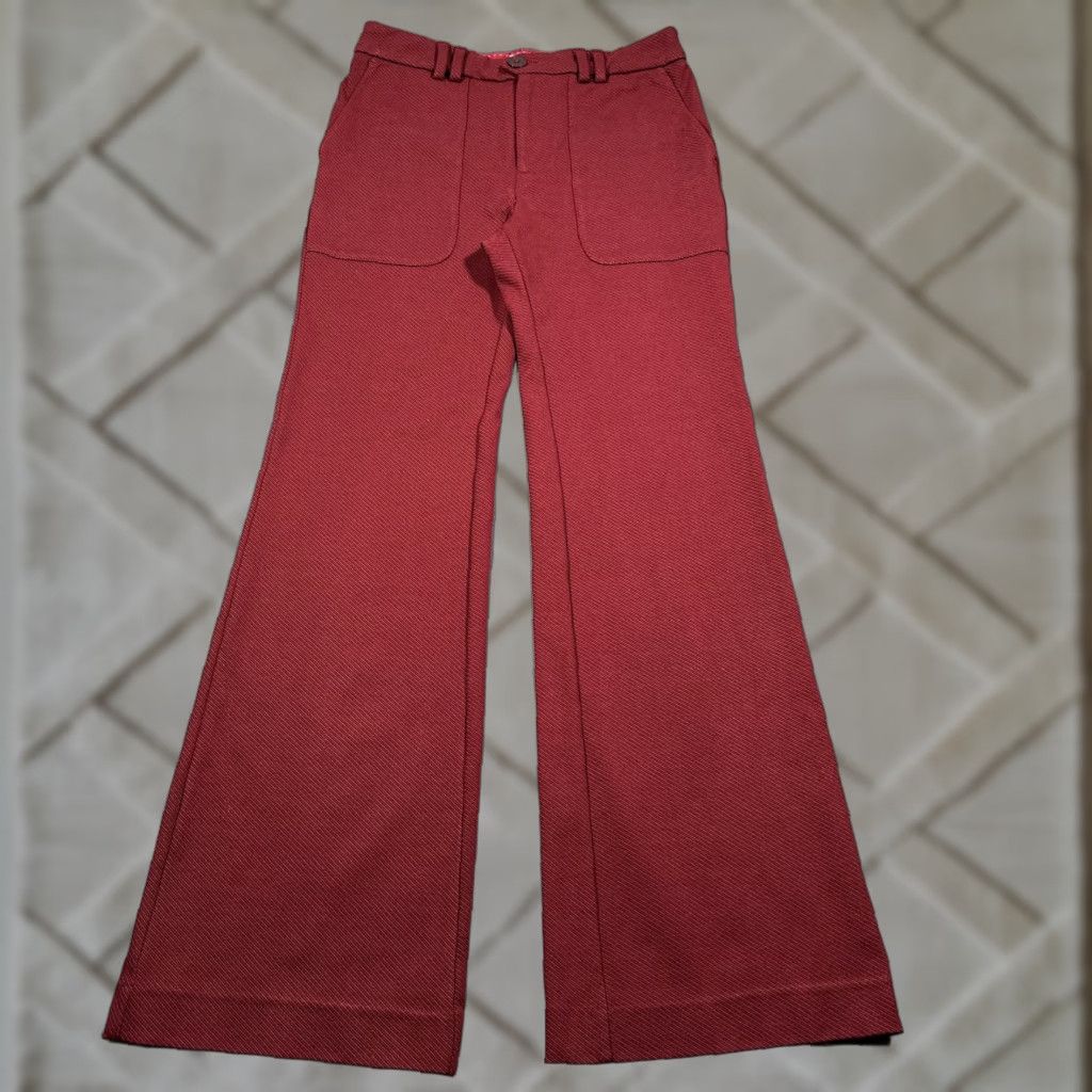 Anthropologie VINTAGE Anthropologie Women's Pants Dress Pants Wide-Leg High Rise Stretch Red Size 2 Casual Workwear Size 26" / US 2 / IT 38 - 1 Thumbnail