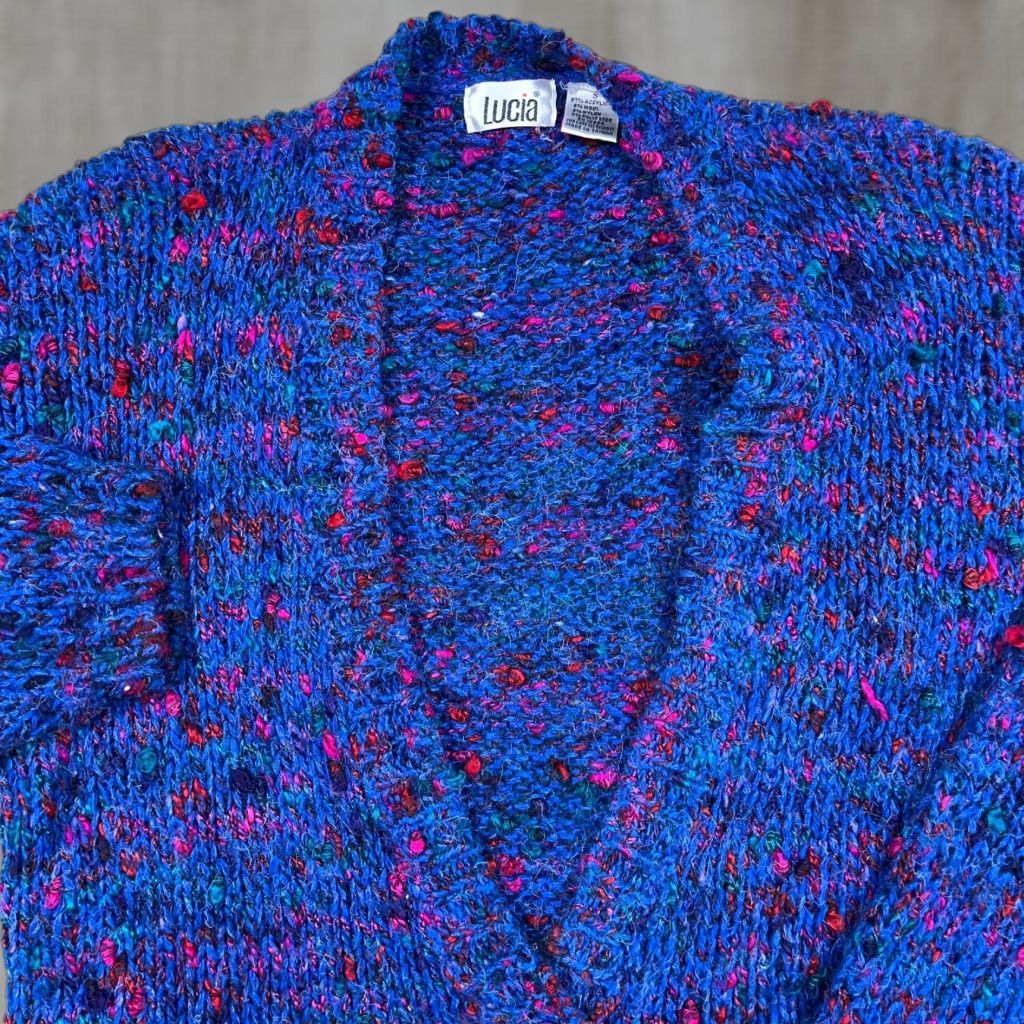 Vintage VINTAGE Lucia Cardigan Sweater Women M Blue Geometric Beaded Embroidered Bow Button 90s Bohemian Retro Classic Christmas Hipster Owls? Size M / US 6-8 / IT 42-44 - 1 Thumbnail