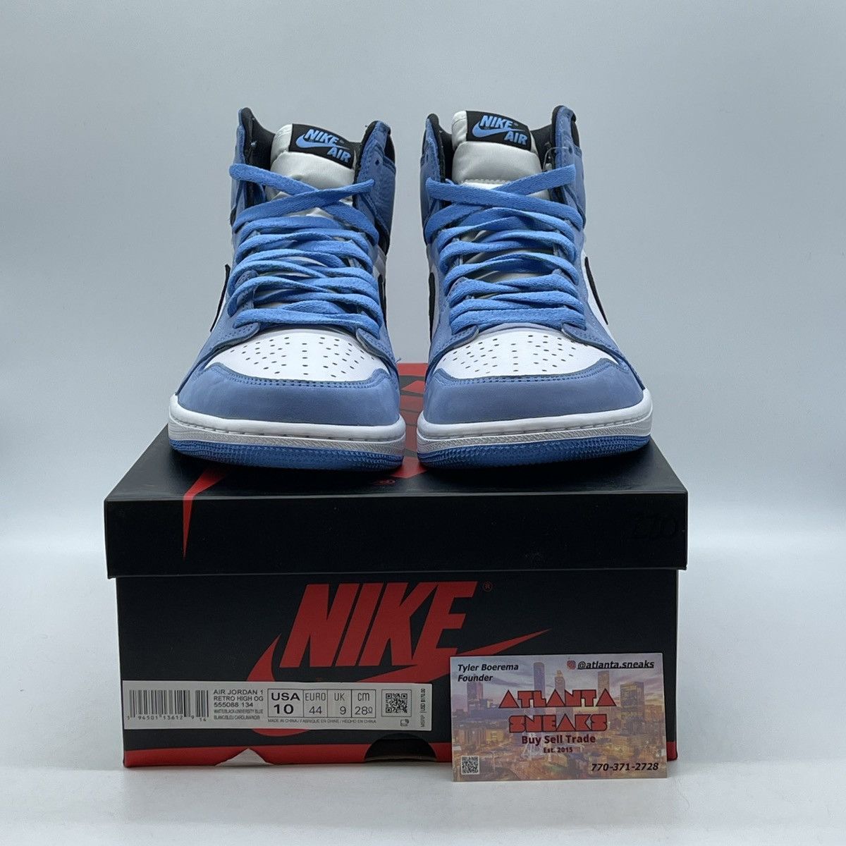 Nike Air Jordan 1 high university blue Size US 10 / EU 43 - 2 Thumbnail