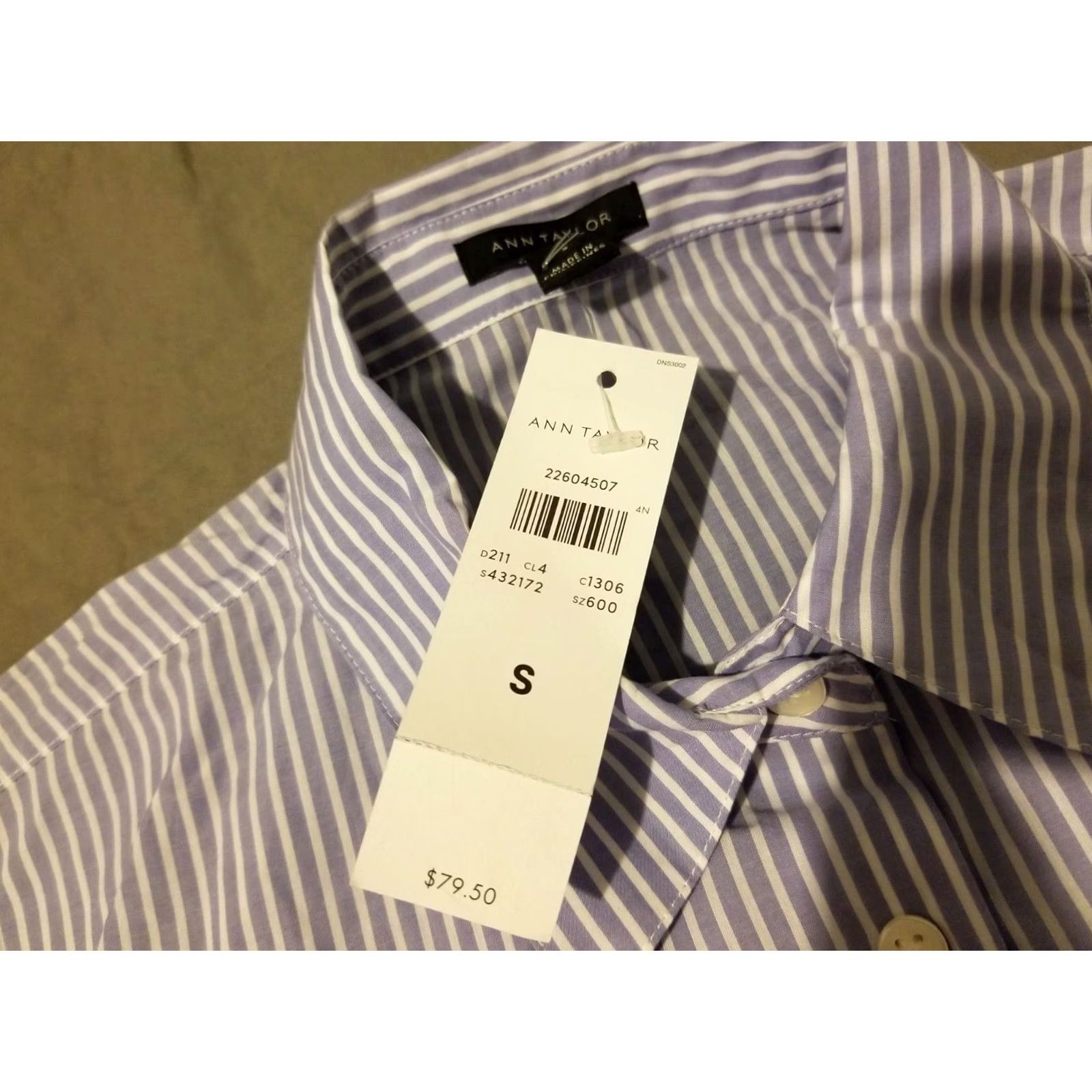 Ann Taylor Womens Ann Taylor Shirt Blouse S Small Blue White Stripes Cotton Button Blouse Womens Mens? Size S / US 4 / IT 40 - 3 Thumbnail