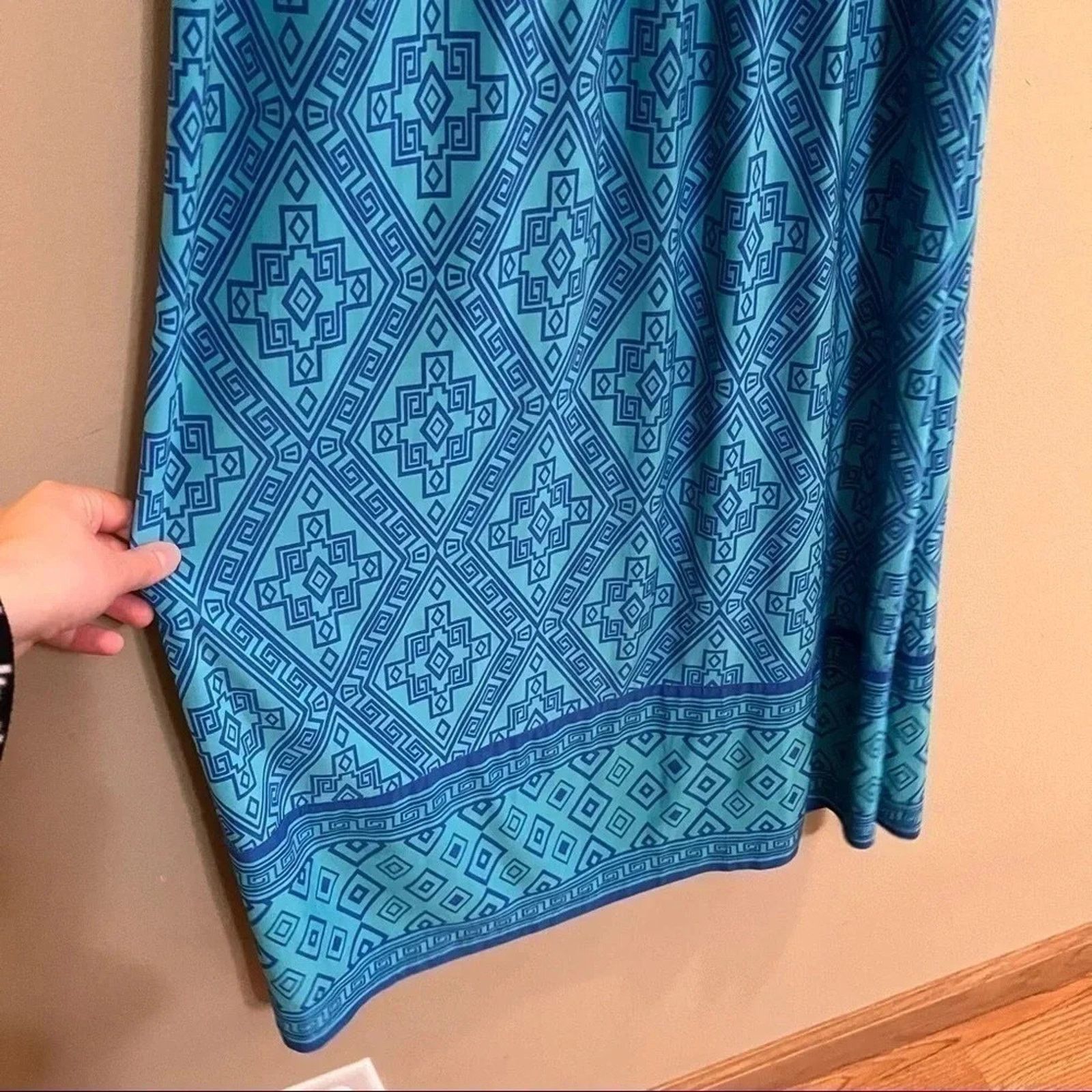 Apt. 9 Apt 9 Womens Dress XS Sleeveless Maxi Blue Aztec Print Size XS / US 0-2 / IT 36-38 - 3 Thumbnail