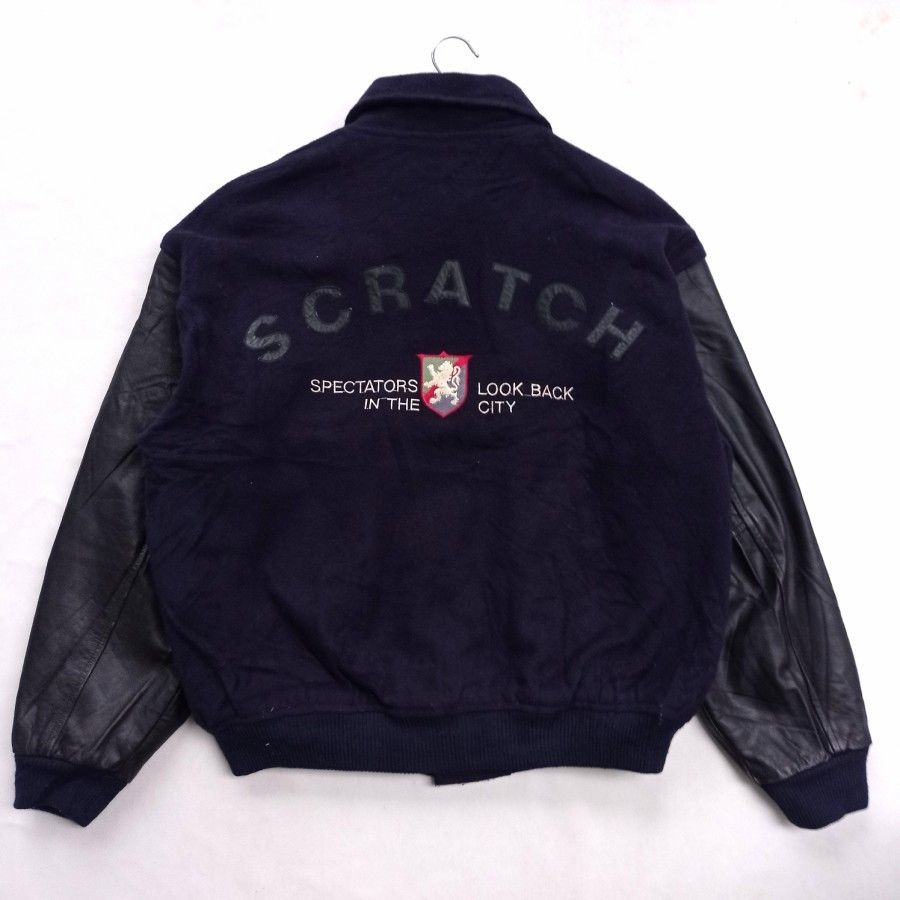 Japanese Brand 90s Crocodile sports wool leather varsity jaket by fujihira Size US L / EU 52-54 / 3 - 1 Thumbnail