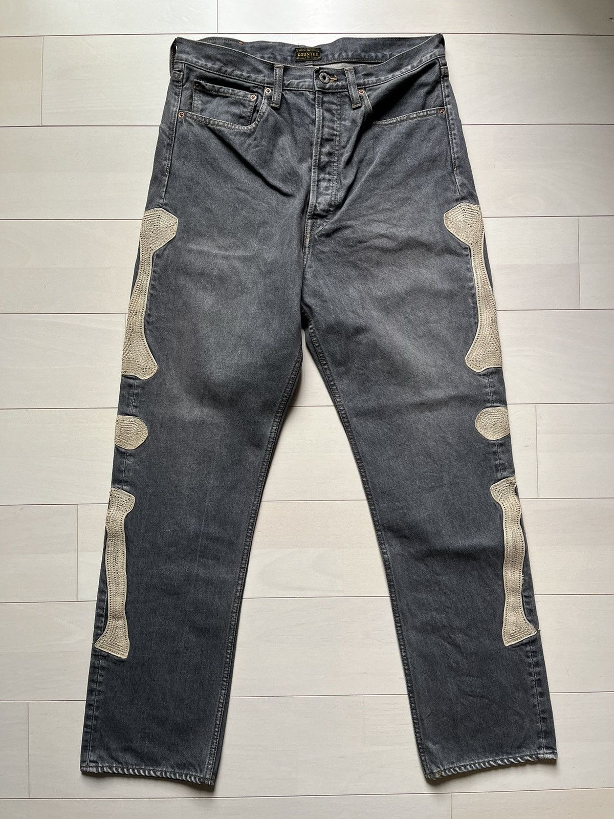Kapital ✓Kapital 14oz black bone denim Mexican OKAGILLY stk 