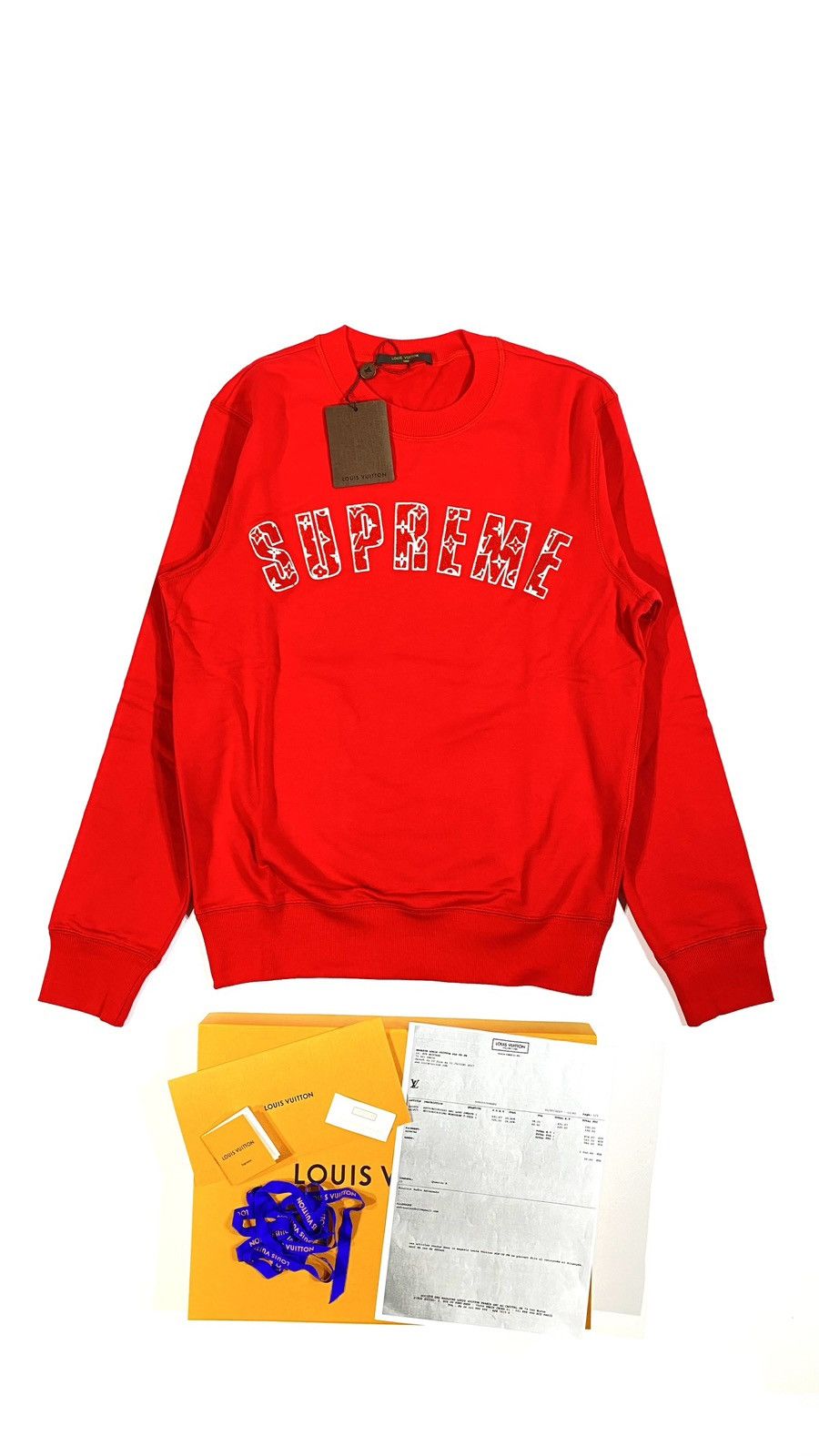 Louis Vuitton × Supreme LOUIS VUITTON X SUPREME S Sweatshirt Crew Neck Arc Logo Size US S / EU 44-46 / 1 - 1 Thumbnail