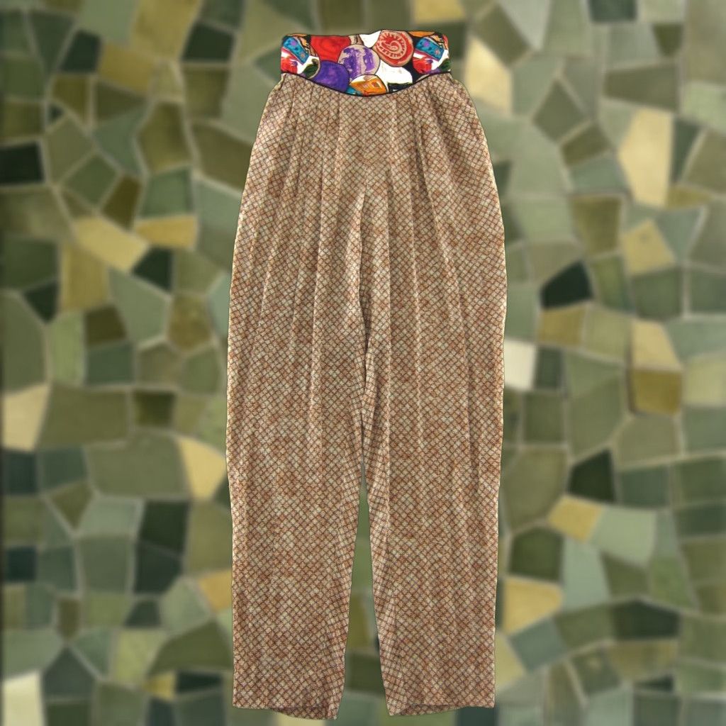Vintage Vintage Dorothy Schoelen Pants Women 2 Brown Rayon High Waist Pocket Tapered Chino Size 34" / US 12 / IT 48 - 1 Thumbnail