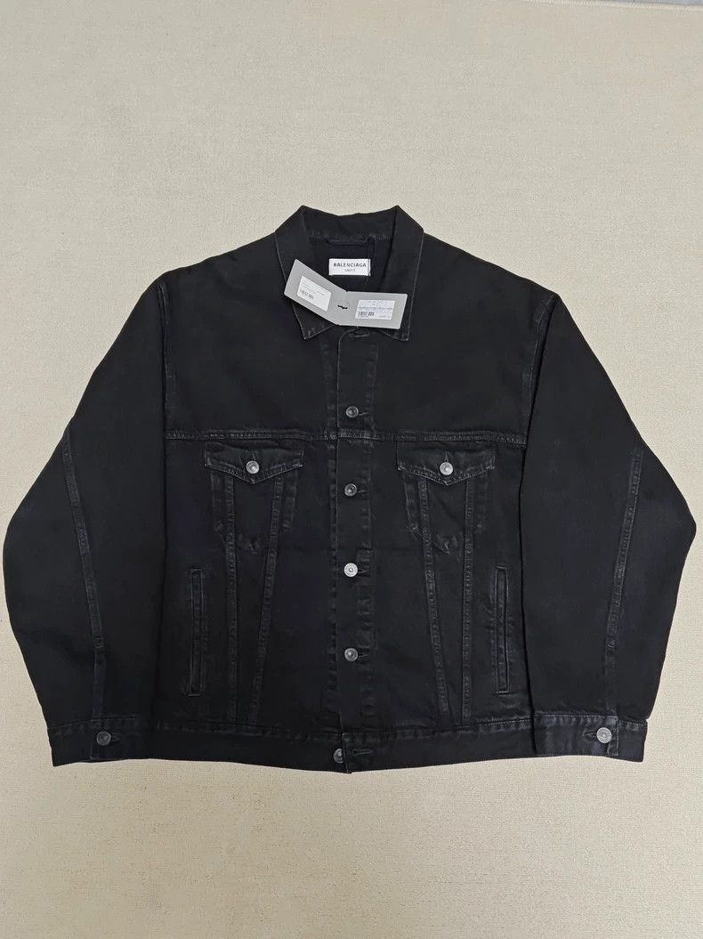 Balenciaga Balenciaga Old Appareal Black Denim Jacket Jacket Size US S / EU 44-46 / 1 - 2 Thumbnail