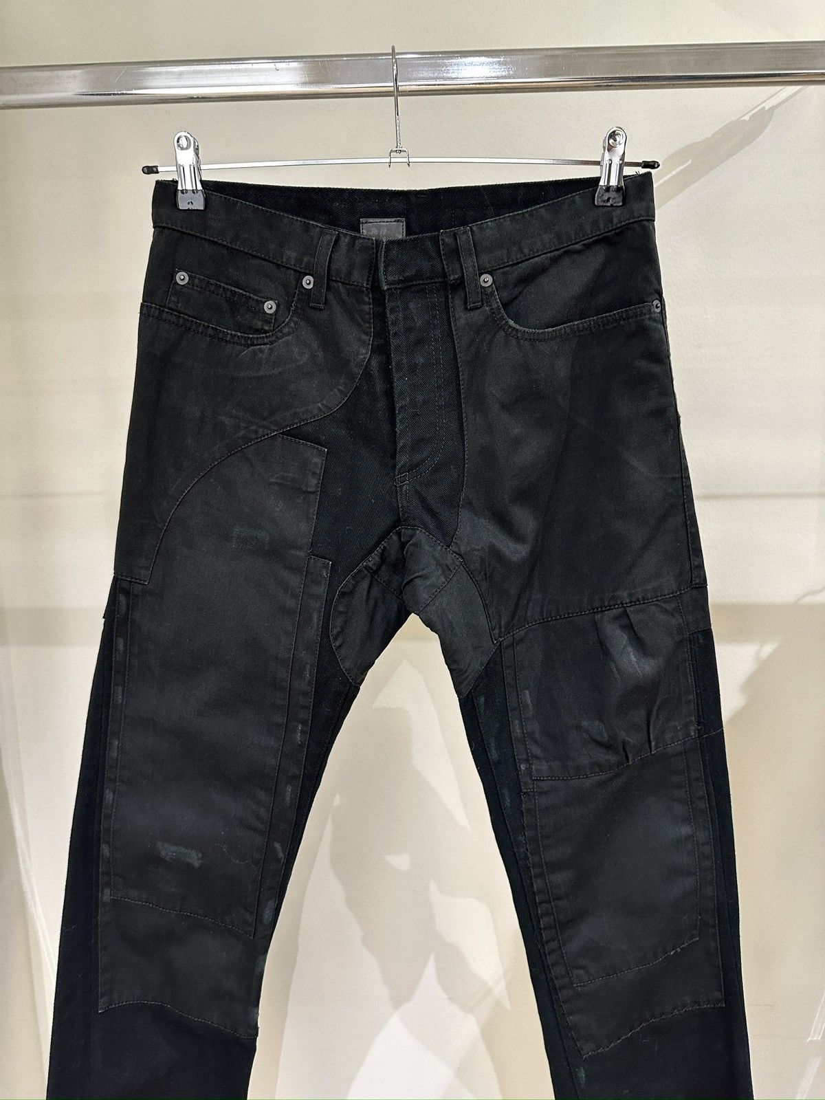 Image of Fw2007 Dior By Hedi Slimane "navigate" Patchwork Jeans in Black, Men's (Size 30)