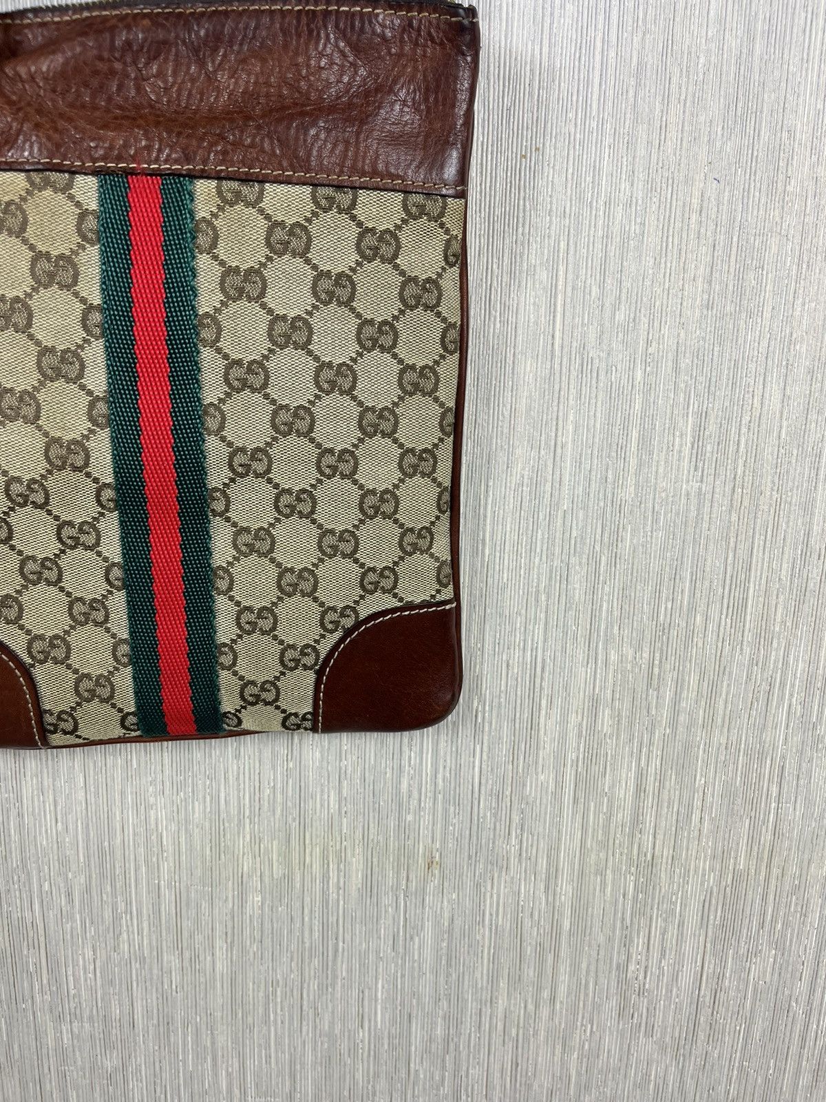 Vintage rare Gucci vintage canvas messenger bag GG monogram leather Size ONE SIZE - 3 Thumbnail
