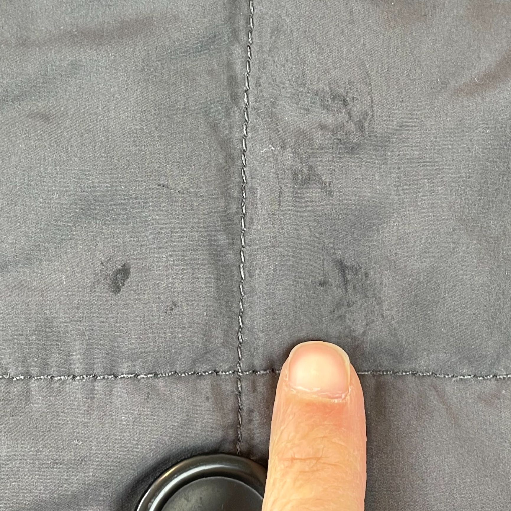 Banana Republic Banana Republic Jacket Mens Medium Charcoal Gray Full Zip Mock Neck Quilted LS Regular Fit Wind-Resistant Pockets Size US M / EU 48-50 / 2 - 7 Thumbnail