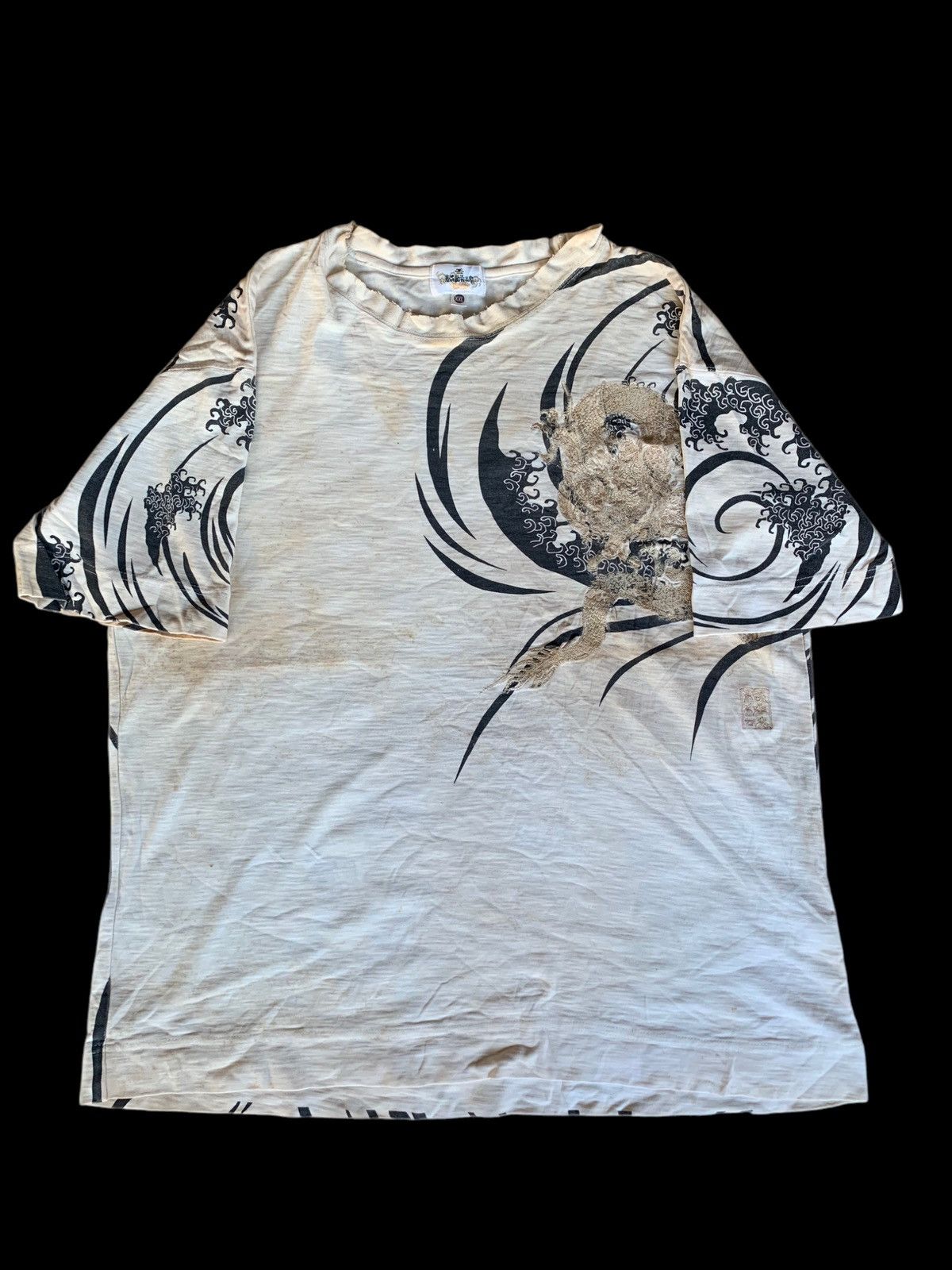 Karakuri Tamashii SUNFADED KARAKURI KAMASHI DRAGON STAIN DISTRESSED SHIRT Size US XXL / EU 58 / 5 - 2 Thumbnail