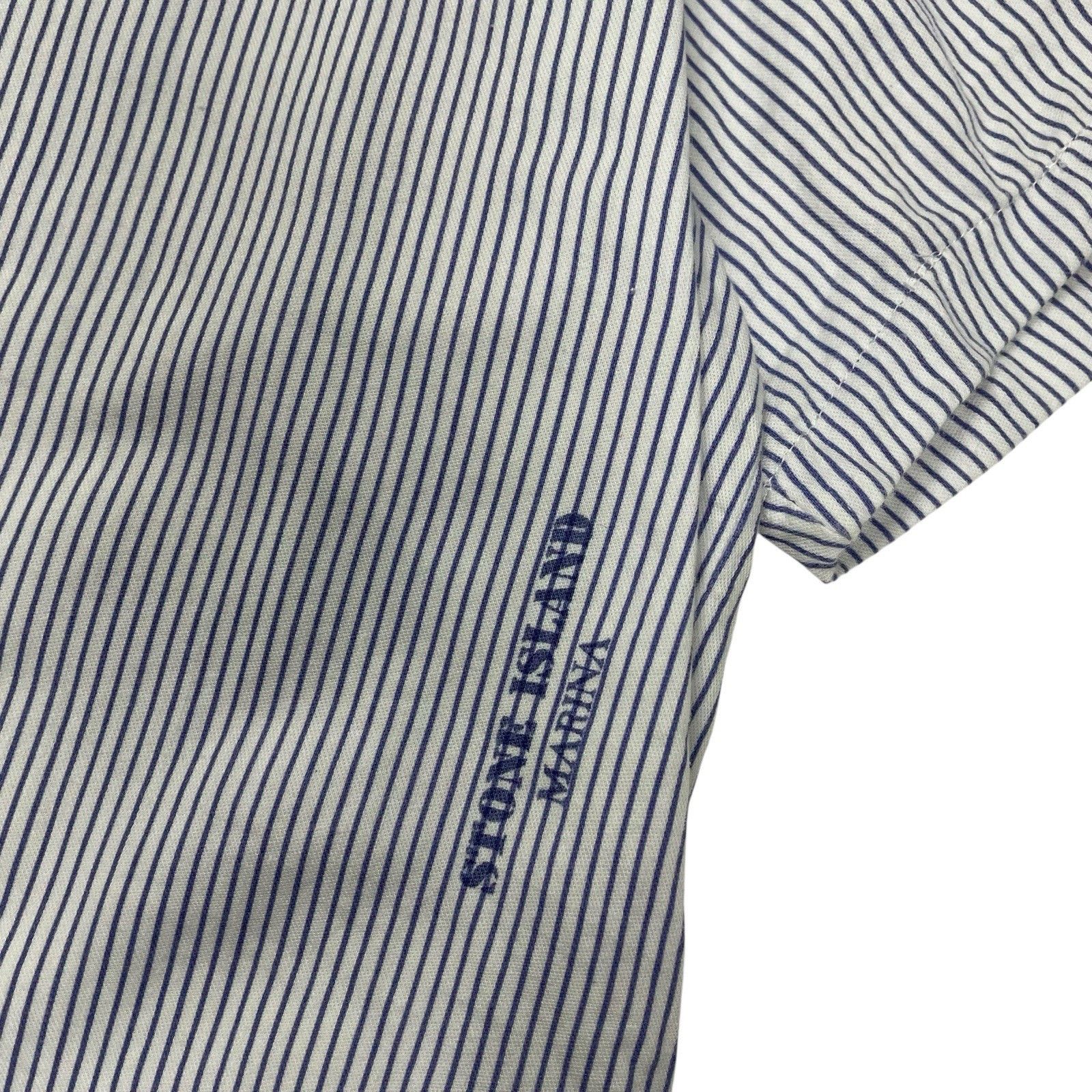 Stone Island Vintage Stone Island Marina Striped Shirt Spell Out Large L Size US L / EU 52-54 / 3 - 2 Thumbnail