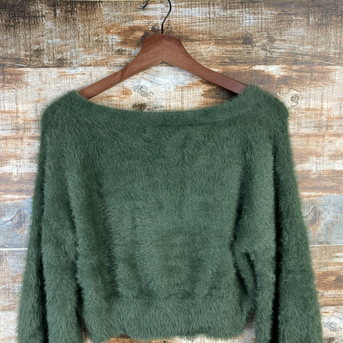 Homespun Knitwear × Japanese Brand DL Dazzlin Cardigan fur shaggy crop top Knitwear #C1113 Size XS / US 0-2 / IT 36-38 - 13 Thumbnail