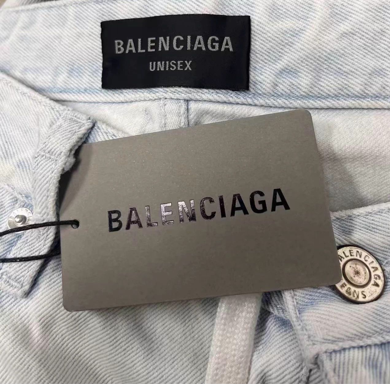 Balenciaga Balenciaga men's solid belted straight relaxed white jeans Size US 38 / EU 54 - 4 Thumbnail