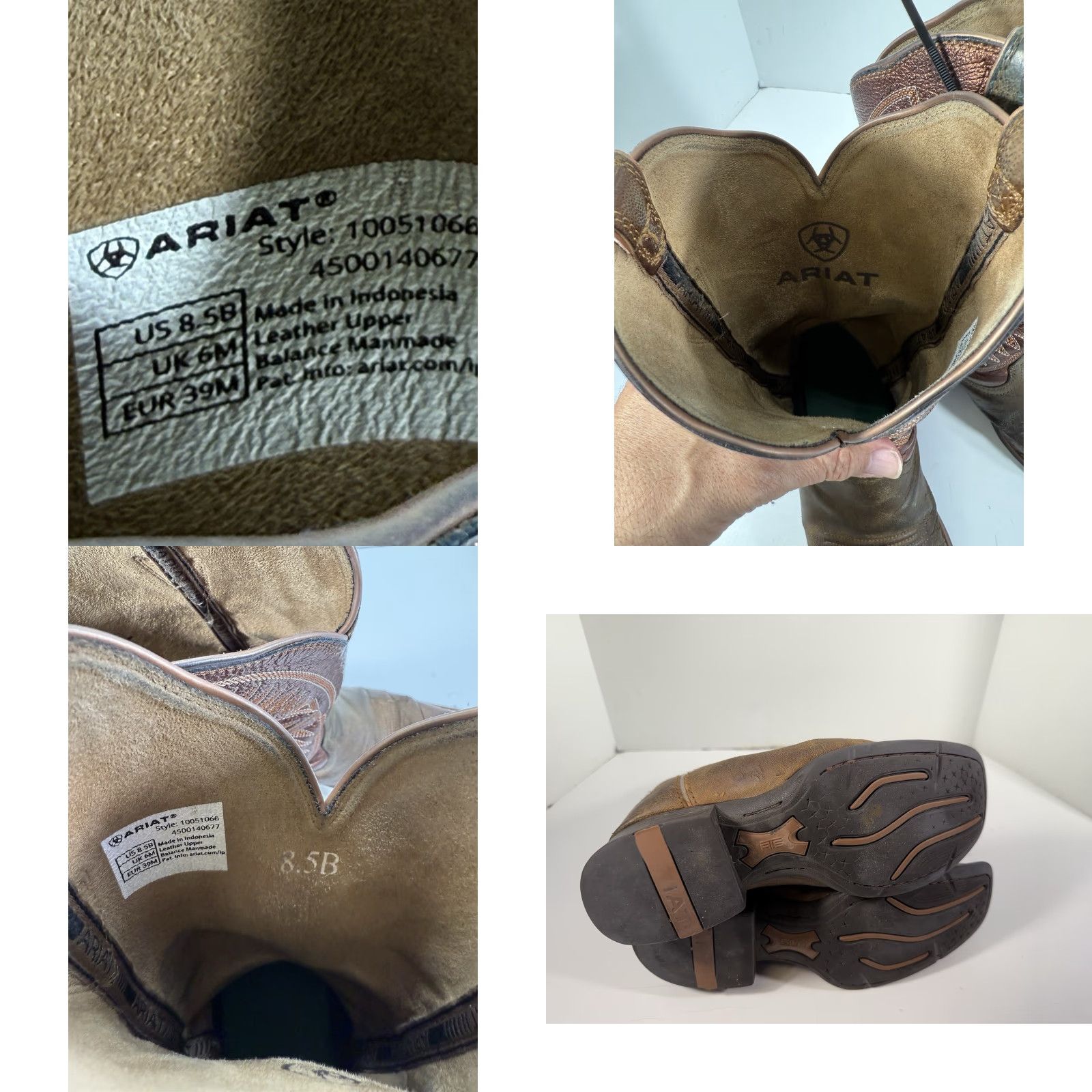 Ariat Ariat Ruidoso Round Up Boot Western Women Size 8.5 B Pearlburnished Chestnut Leather Boots Size US 9 / IT 39 - 9 Thumbnail