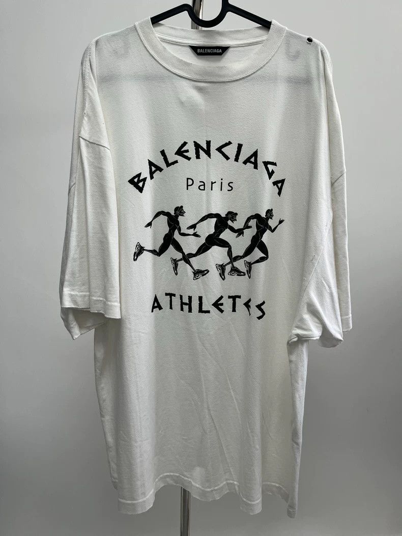 Balenciaga Balenciaga White marathon slogan runner short sleeve Size US XS / EU 42 / 0 - 1 Thumbnail