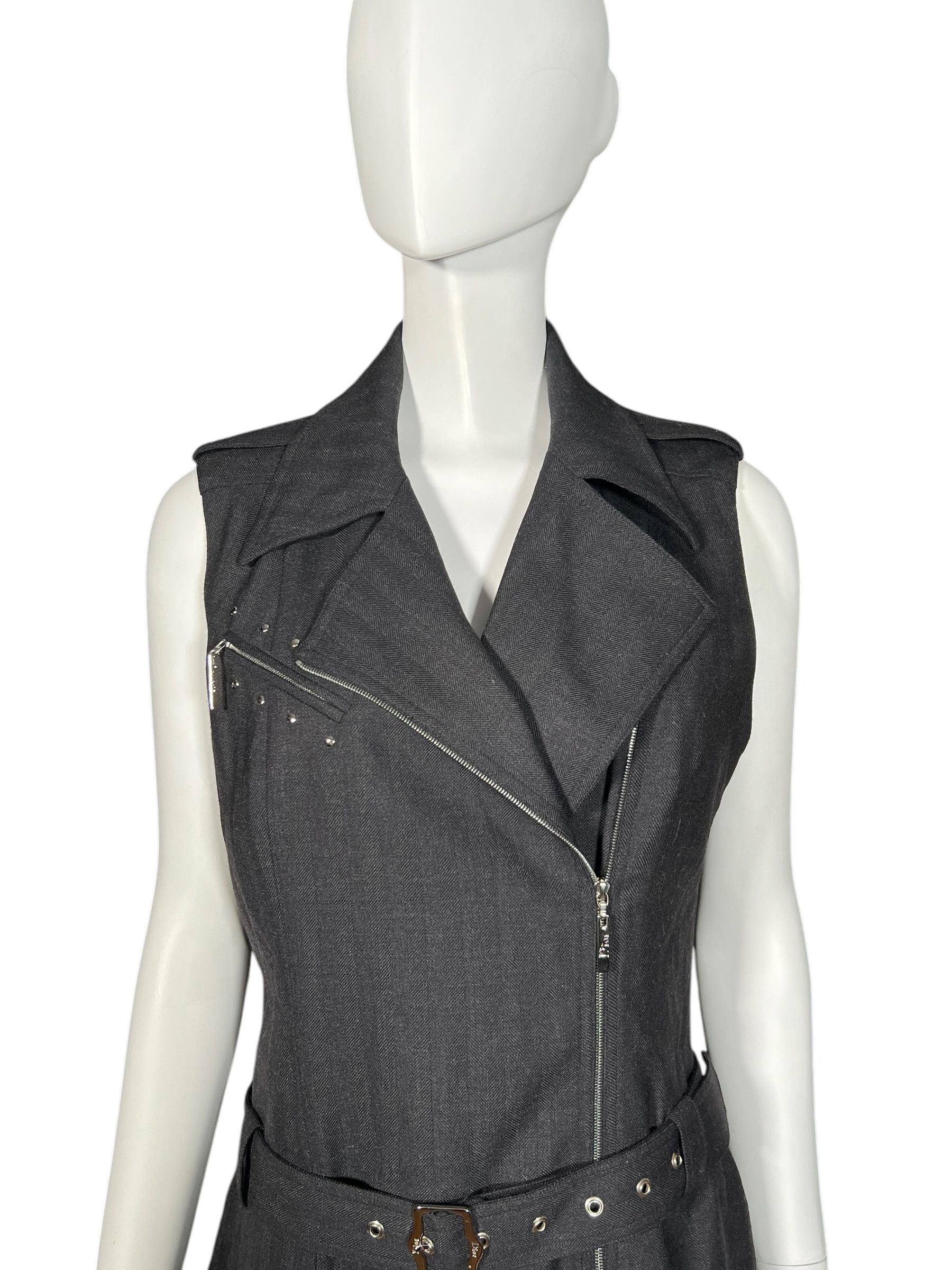 Dior Christian Dior by Galliano F/W 2004 Grey Dress. Size L / US 10 / IT 46 - 7 Thumbnail