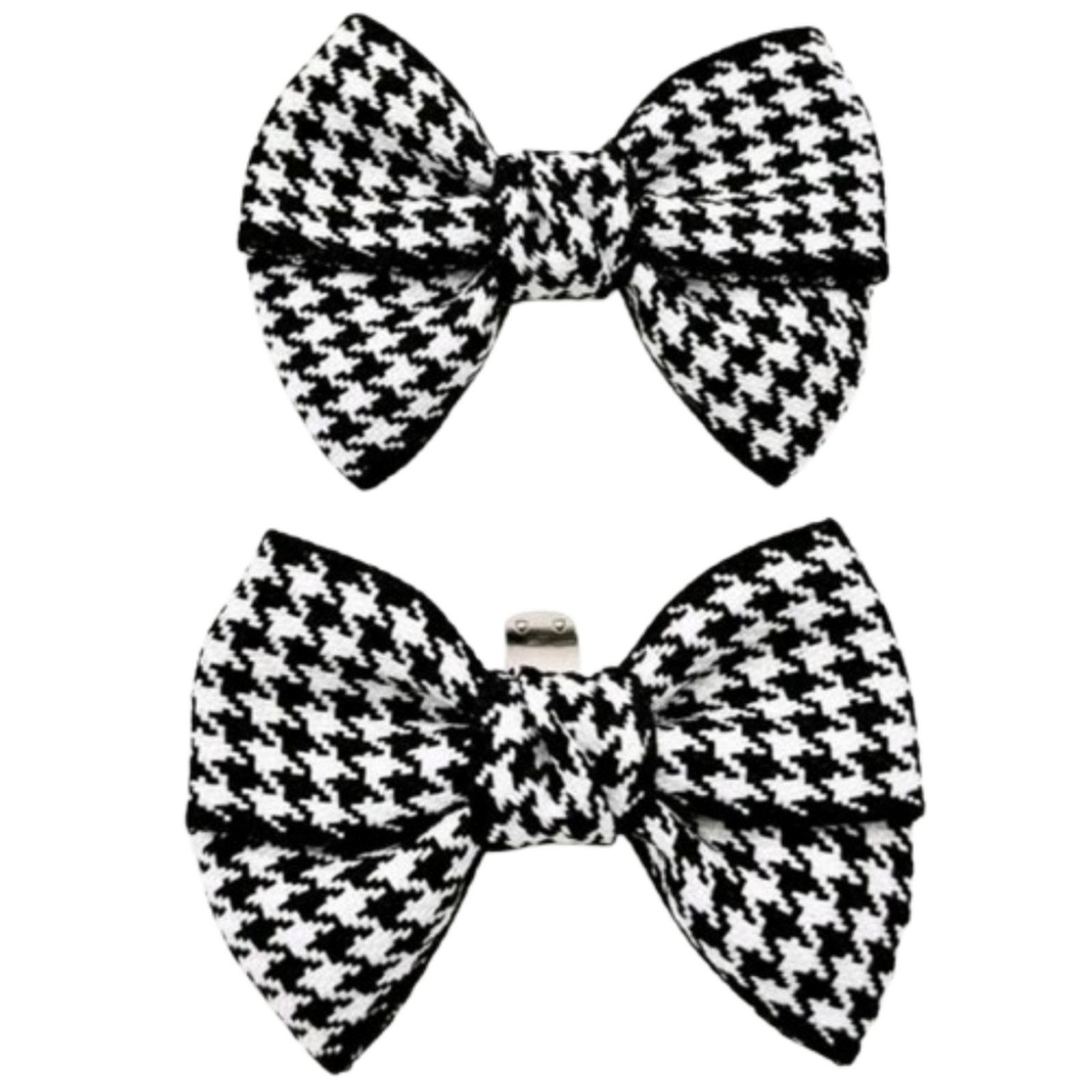 Other HOT ☆ BLACK & WHITE HOUNDSTOOTH BOWS ☆ SHOE CLIPS ☆ NIP Size US 6 / IT 36 - 3 Thumbnail