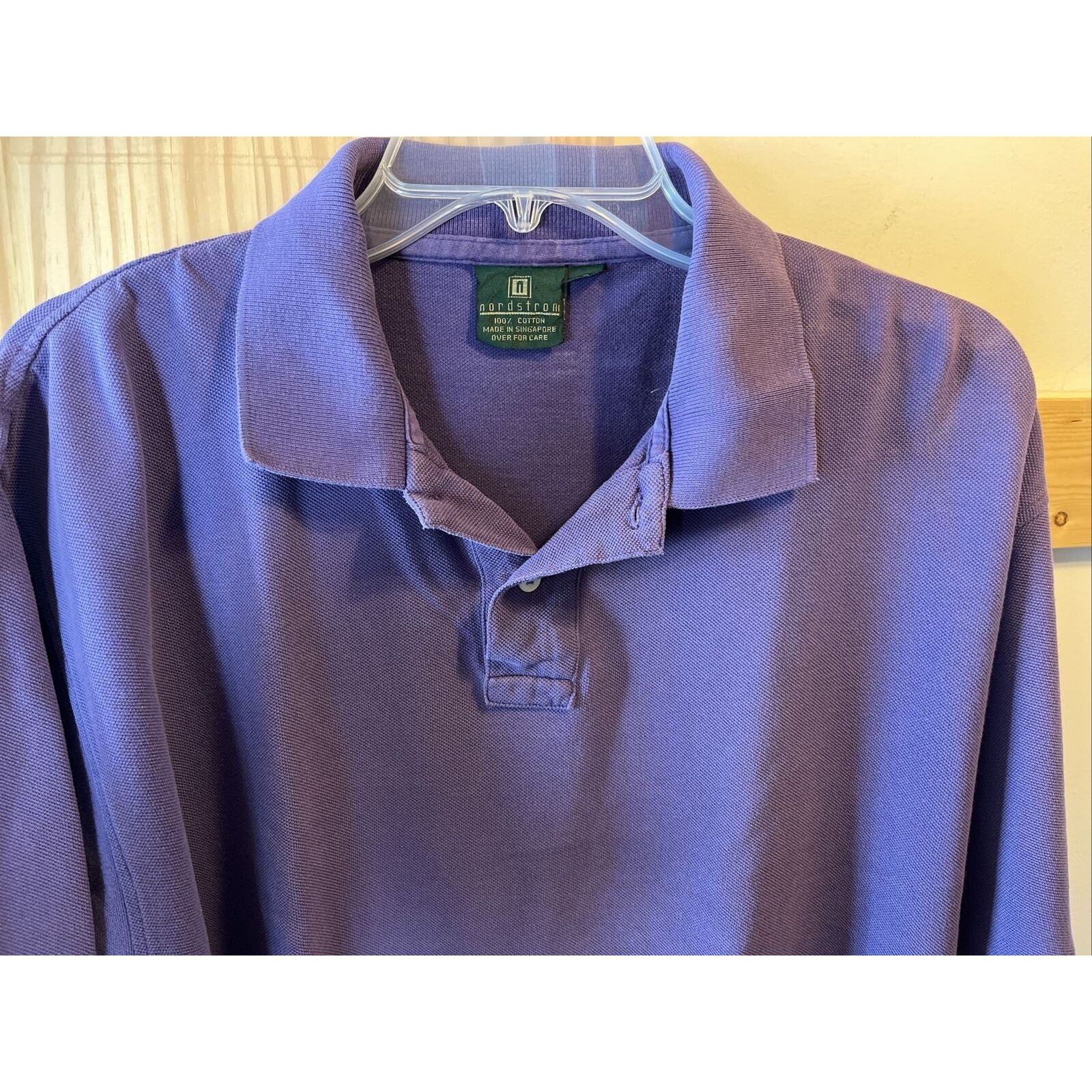 Nordstrom Nordstrom Mens L Purple Short Sleeve Button cotton golf polo Size US L / EU 52-54 / 3 - 7 Thumbnail