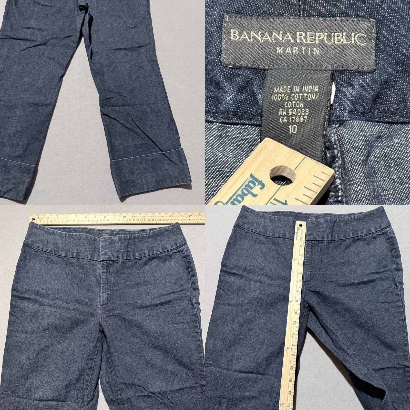 Banana Republic Banana Republic Jeans Women's Blue Crop Cuffed Zip Fly Martin Fit 10 Denim"} Size 32" / US 10 / IT 46 - 8 Thumbnail