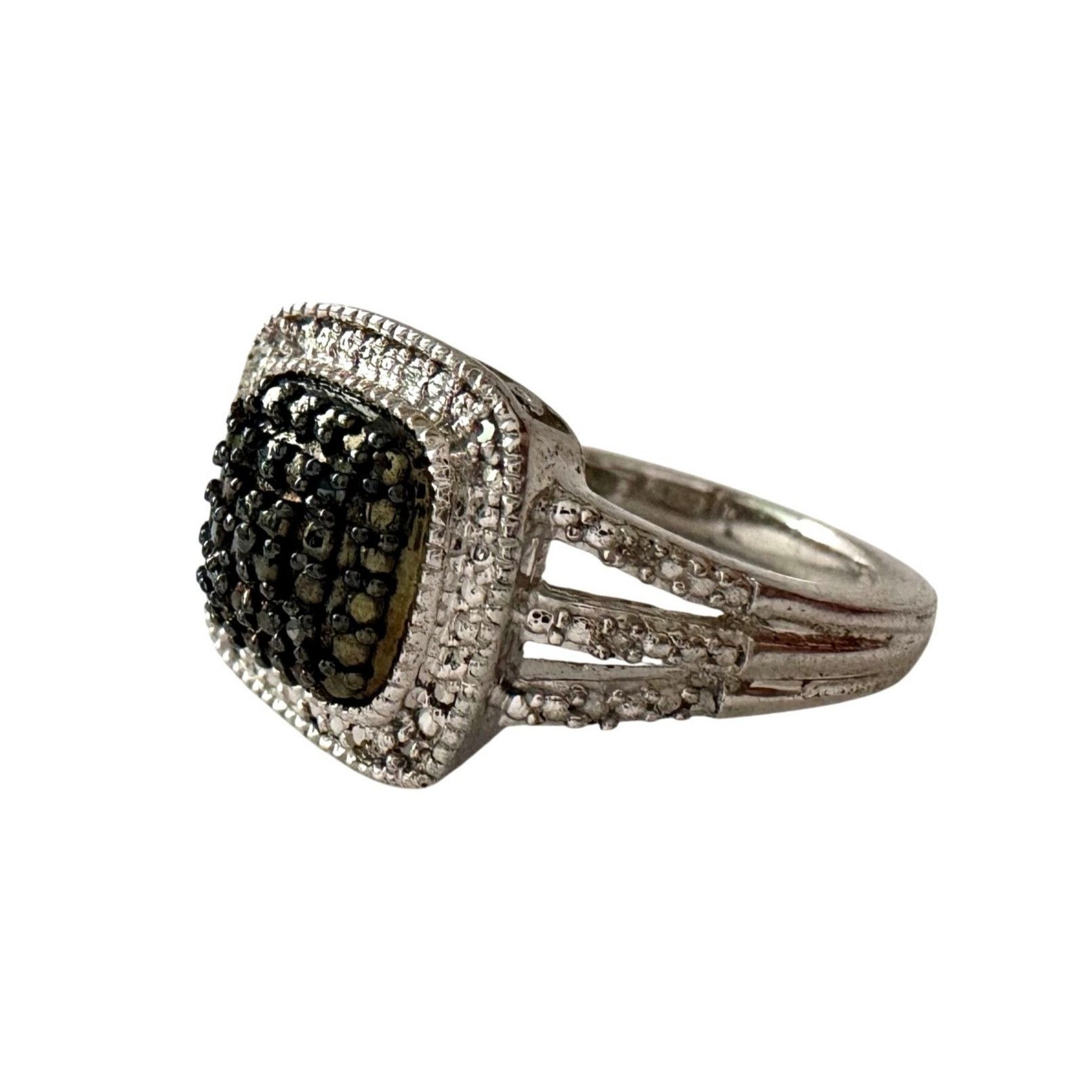 Genuine Deep Blue Diamond Ring Size 7 - Pretty Cushion Cut D