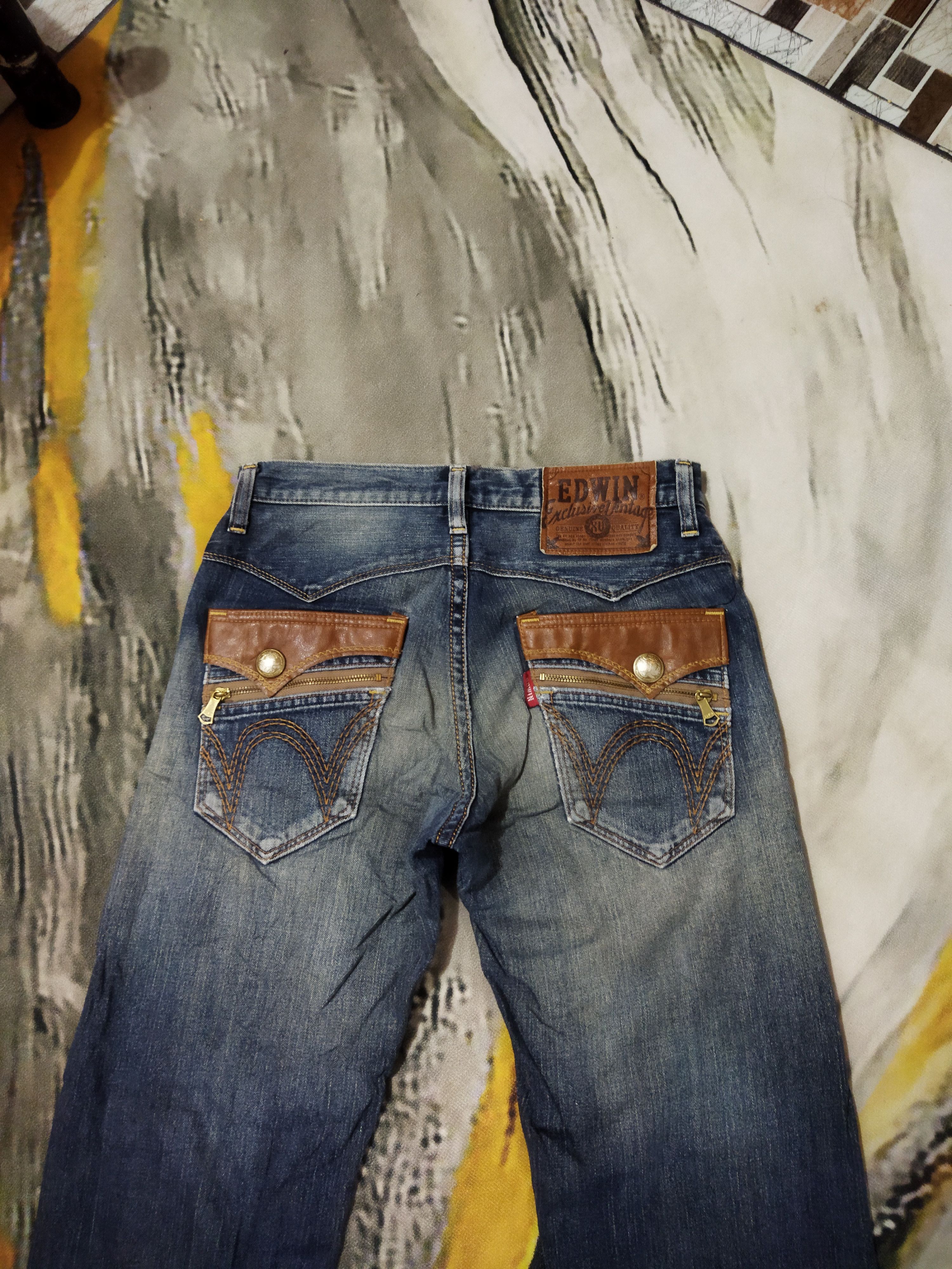Edwin VINTAGE EDWIN EXS404 DISTRESSED FADED BLUE JEANS PANTS Size US 31 - 8 Thumbnail