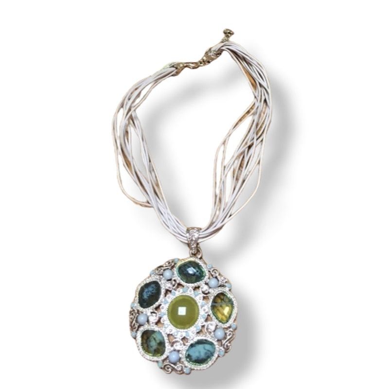 Other Green Stone Large Statement Necklace NEW Size ONE SIZE - 2 Thumbnail