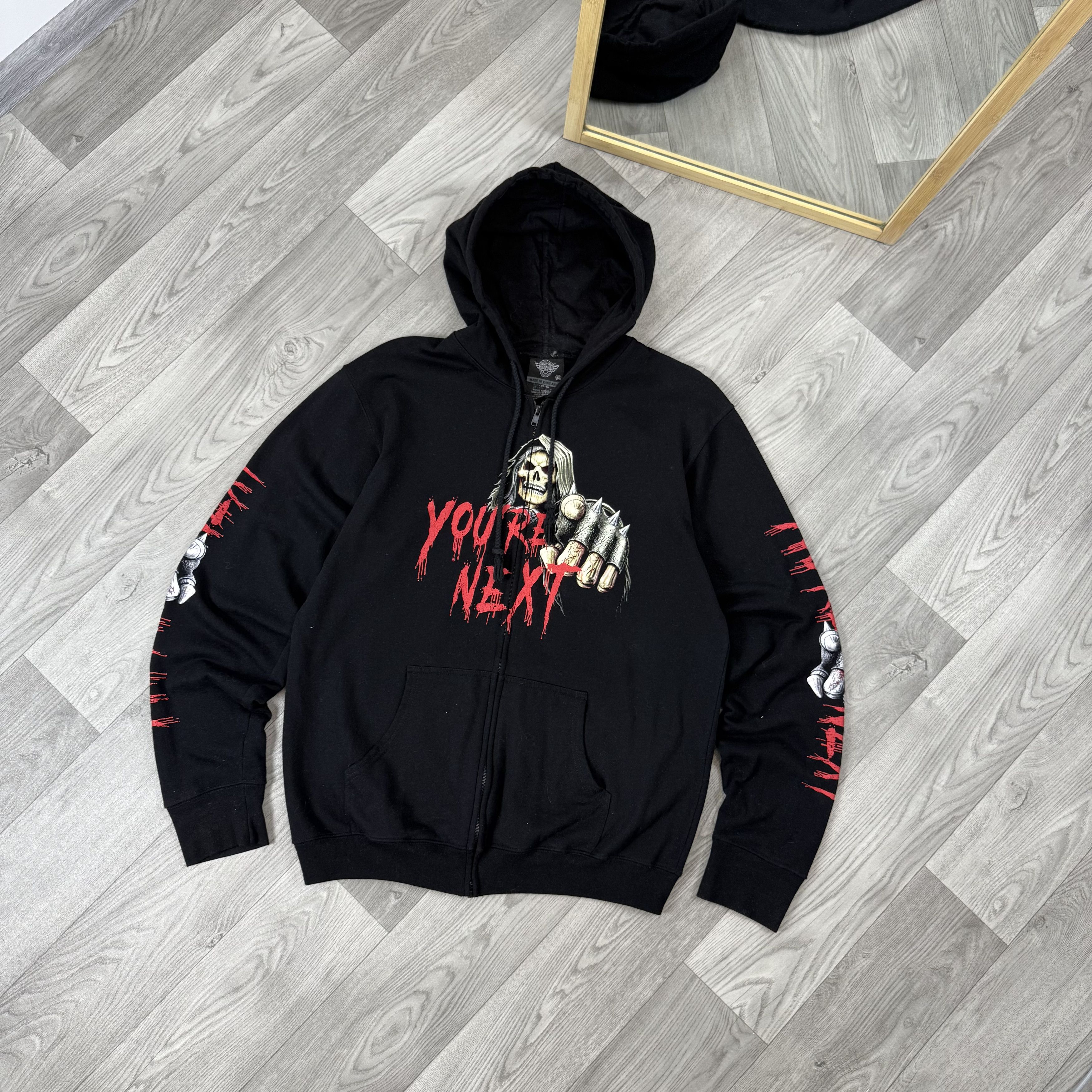 Vintage Vintage Rock Metal Reaper Graphic Zip Hoodie Hooded Sweat Size US XL / EU 56 / 4 - 2 Thumbnail