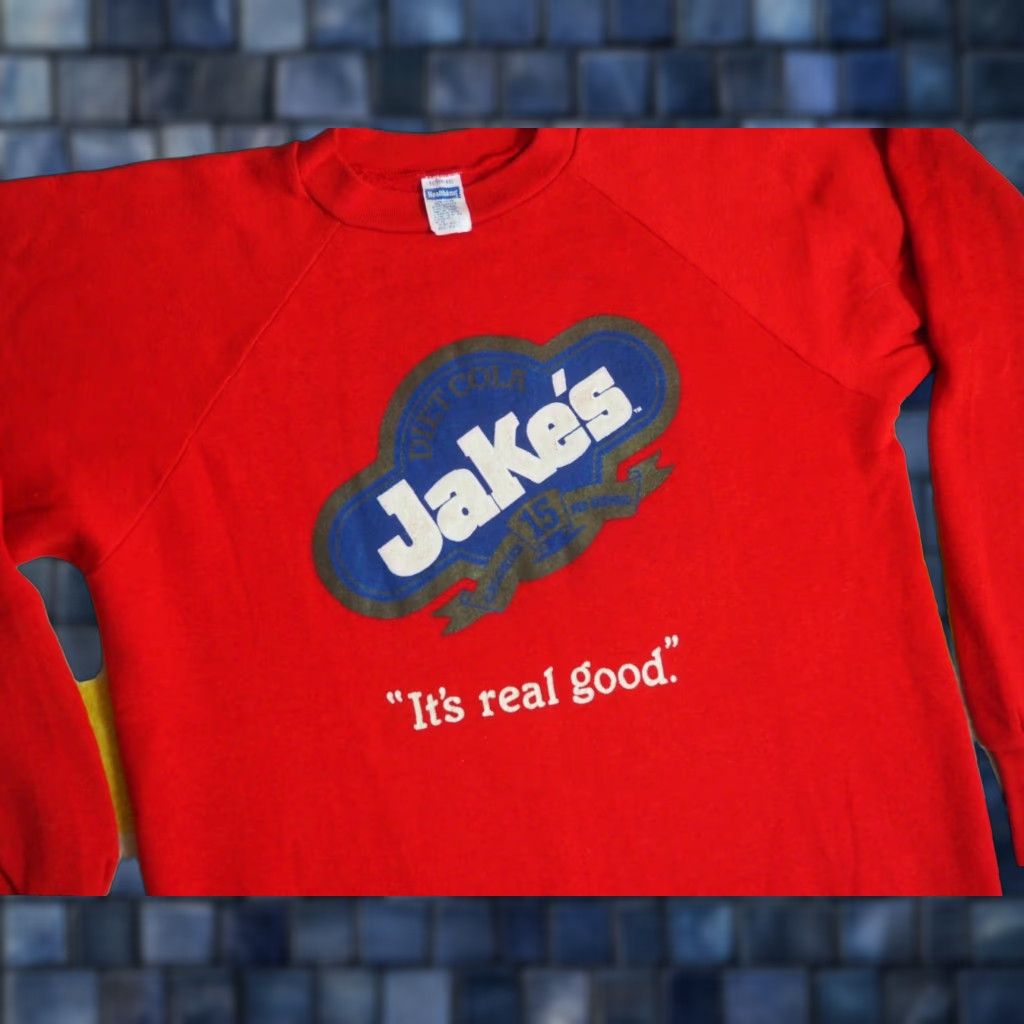 Vintage VINTAGE Healthknit Sweatshirt Pullover Jakes Diet Cola Red Crew Neck Long Sleeve Men L 80s Graphic Print Logo Size US L / EU 52-54 / 3 - 1 Thumbnail