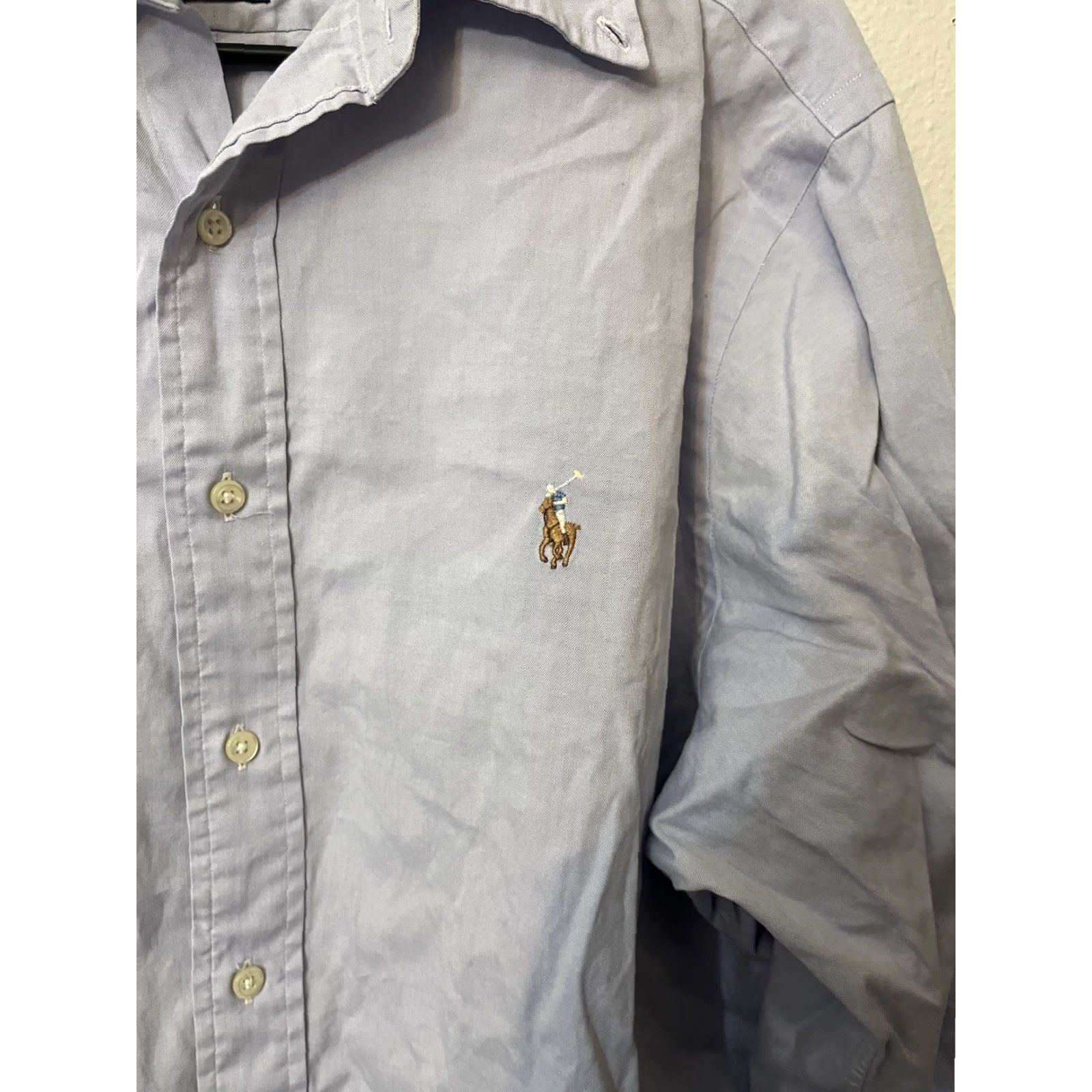 Ralph Lauren Ralph Lauren Men's Classic Fit Button-Up Blue Plaid Shirt Size 17 Long Sleeve Non-Iron Size US XL / EU 56 / 4 - 4 Thumbnail