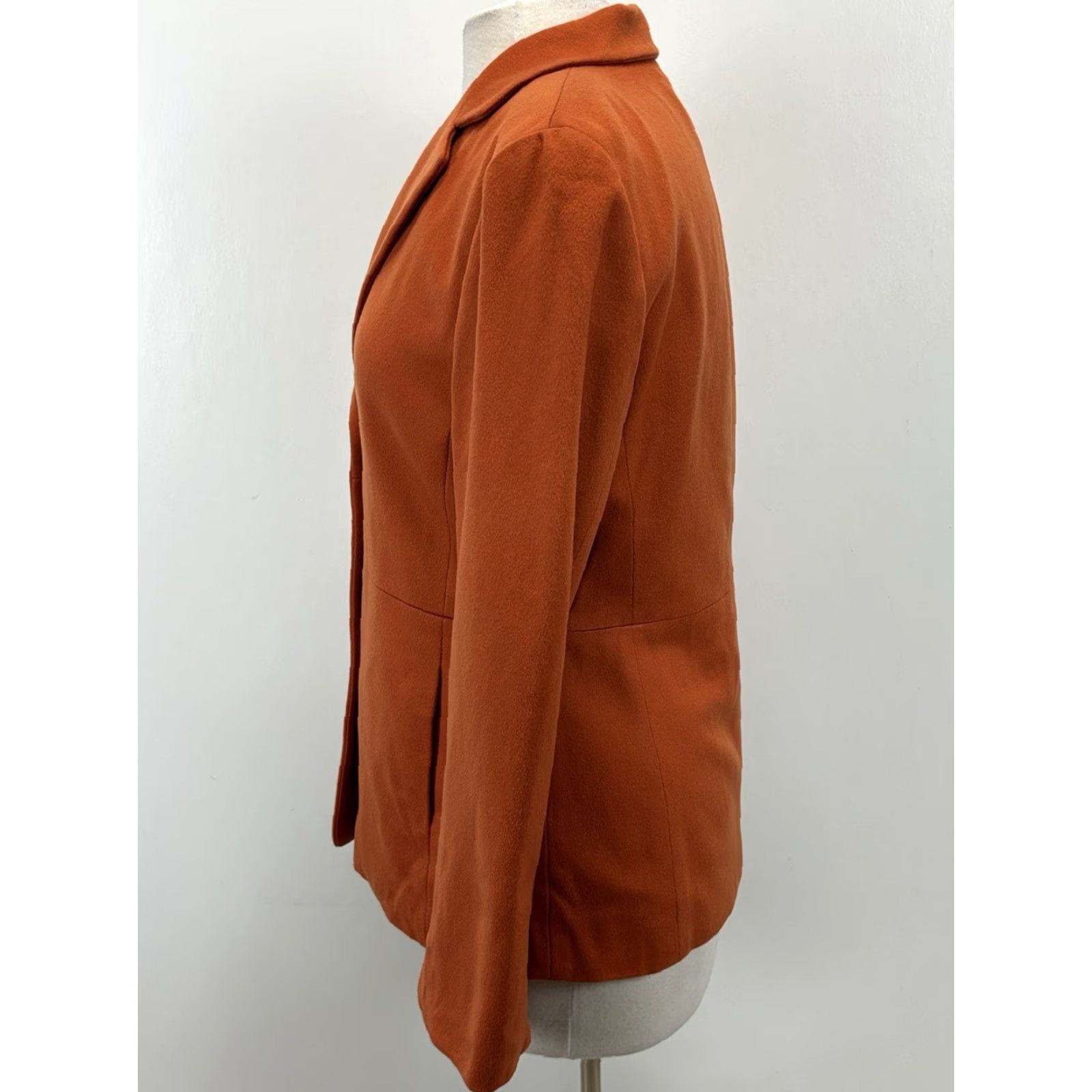 Vintage Nieman Marcus X Loro Piana Blazer Women’s 8 Orange 100% Cashmere Luxury Jacket Size M / US 6-8 / IT 42-44 - 2 Thumbnail