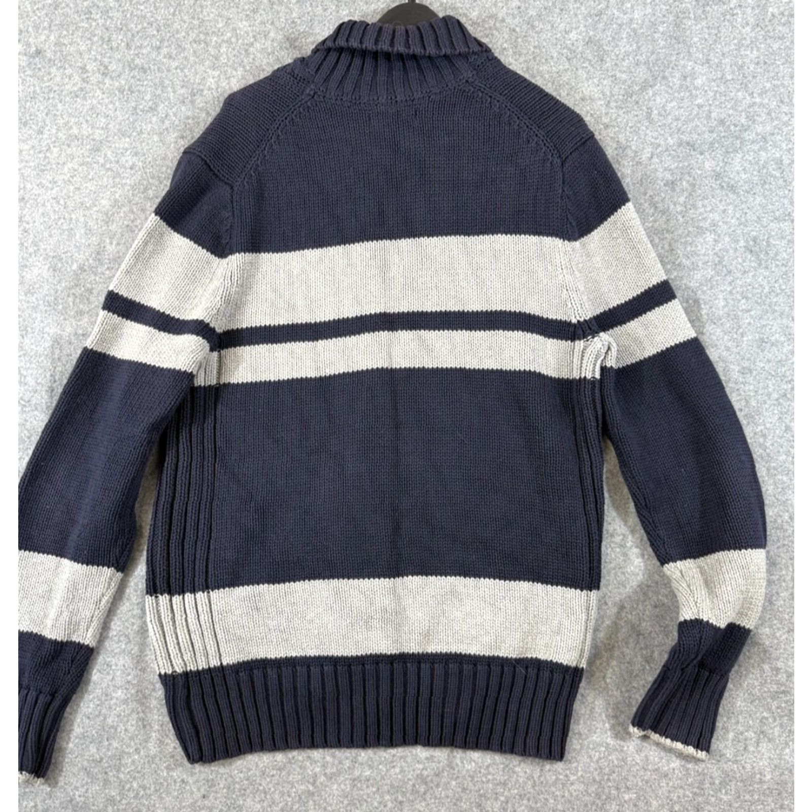 Banana Republic Banana Republic Sweater Mens L Blue Gray Striped Knit Button Front Cardigan Size US L / EU 52-54 / 3 - 7 Thumbnail