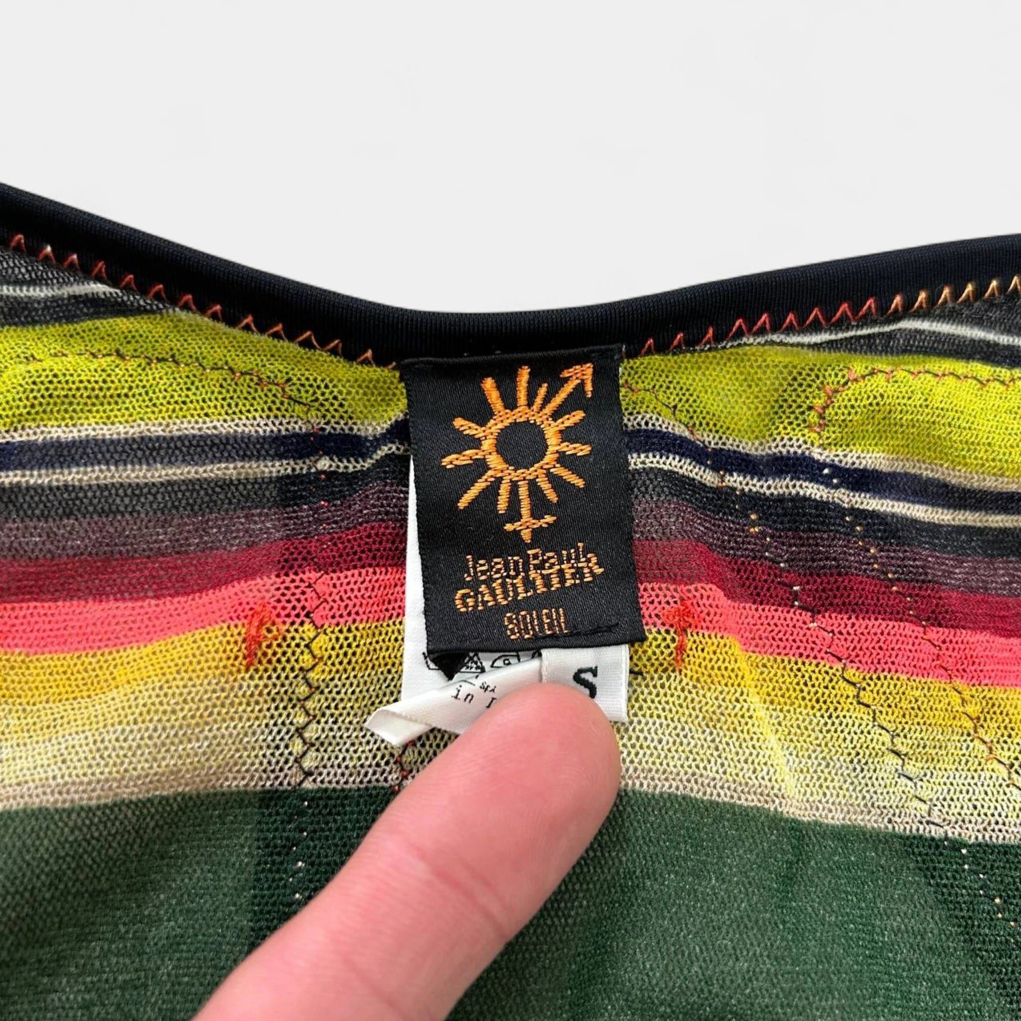 Jean Paul Gaultier Jean Paul Gaultier Soleil "Serape" Stripe Mesh Longsleeve Size S / US 4 / IT 40 - 7 Thumbnail