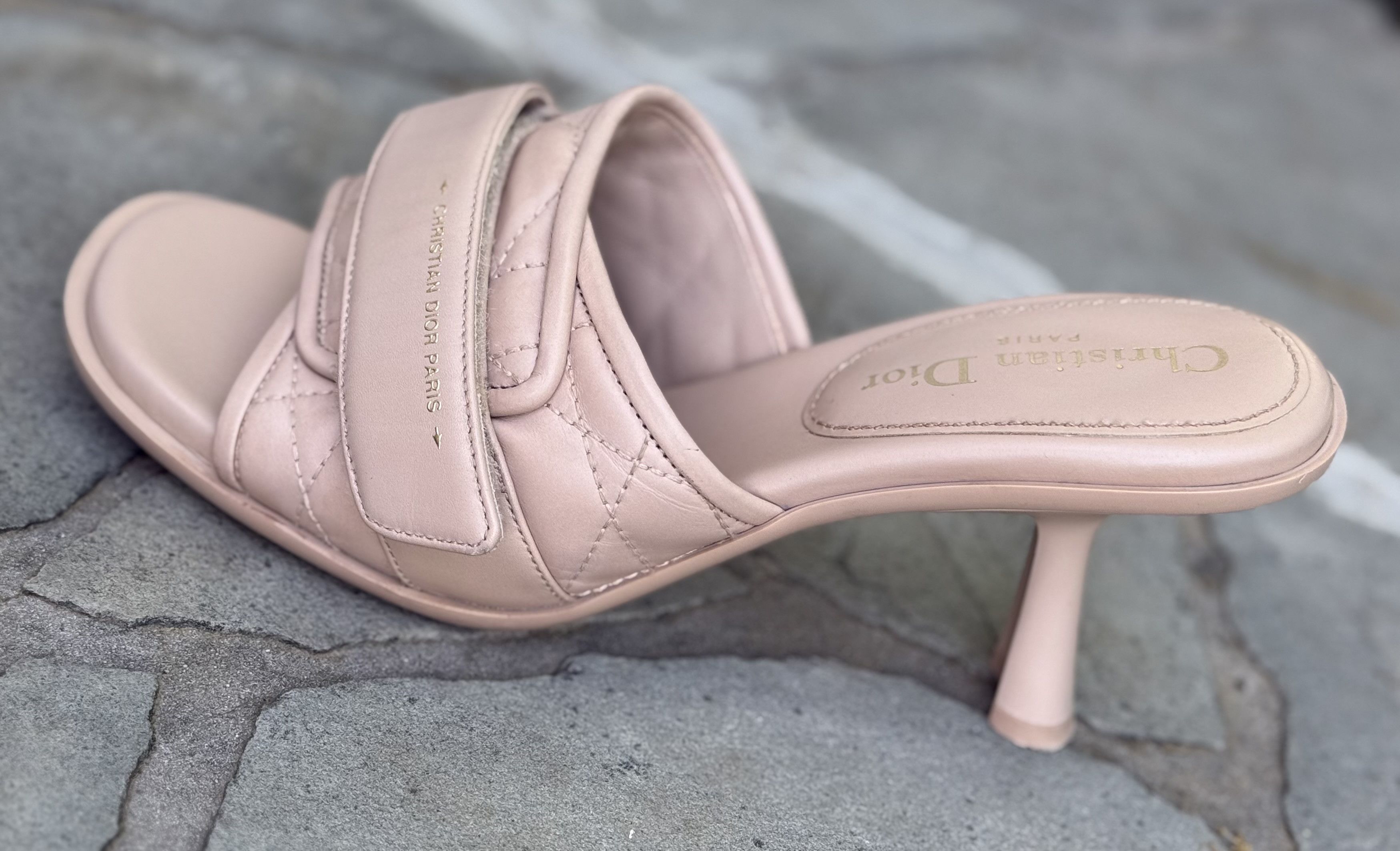 Christian Dior Monsieur Christian Dior Nude Quilted Leather Heeled Size US 7.5 / IT 37.5 - 9 Thumbnail