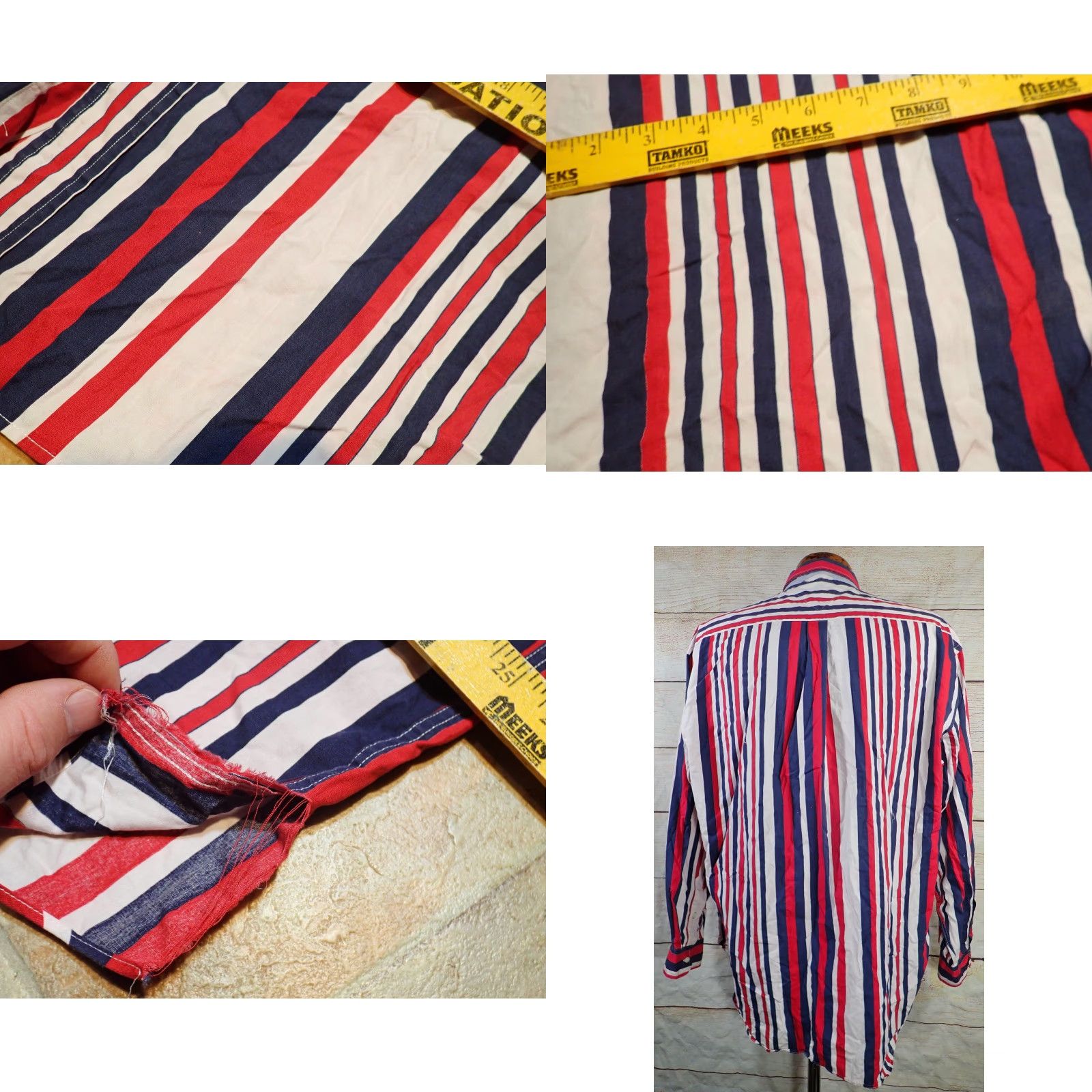 Tommy Hilfiger VINTAGE Tommy Hilfiger Button-Down Shirt L Red White Blue Striped Long Sleeve 90s Mens Size US L / EU 52-54 / 3 - 8 Thumbnail