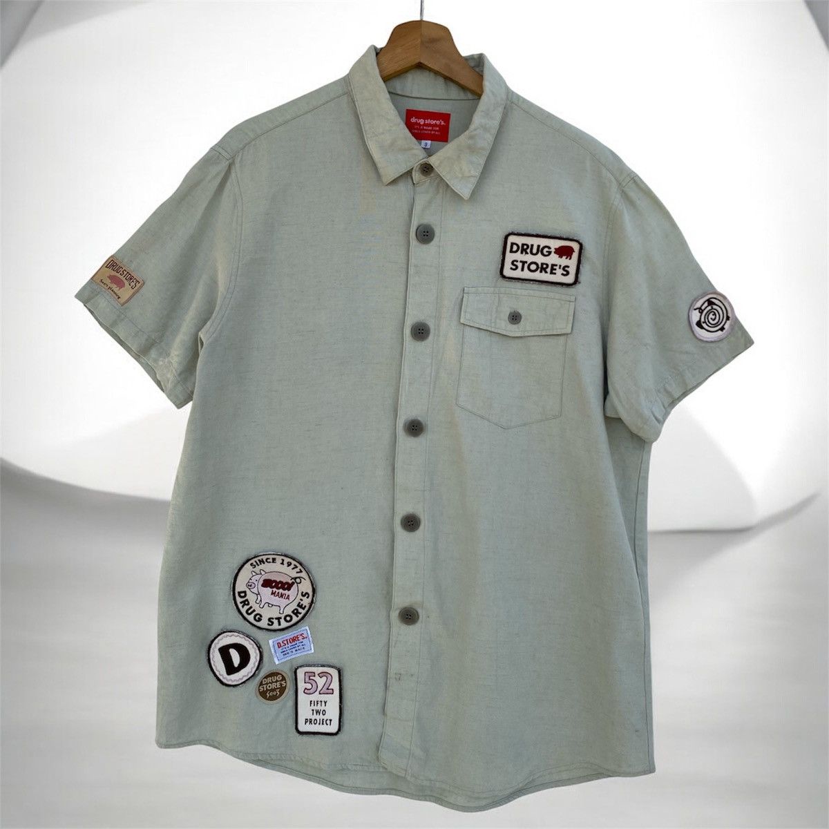 Japanese Brand Drug Store Button Up Shirt With Patches Size US M / EU 48-50 / 2 - 1 Thumbnail