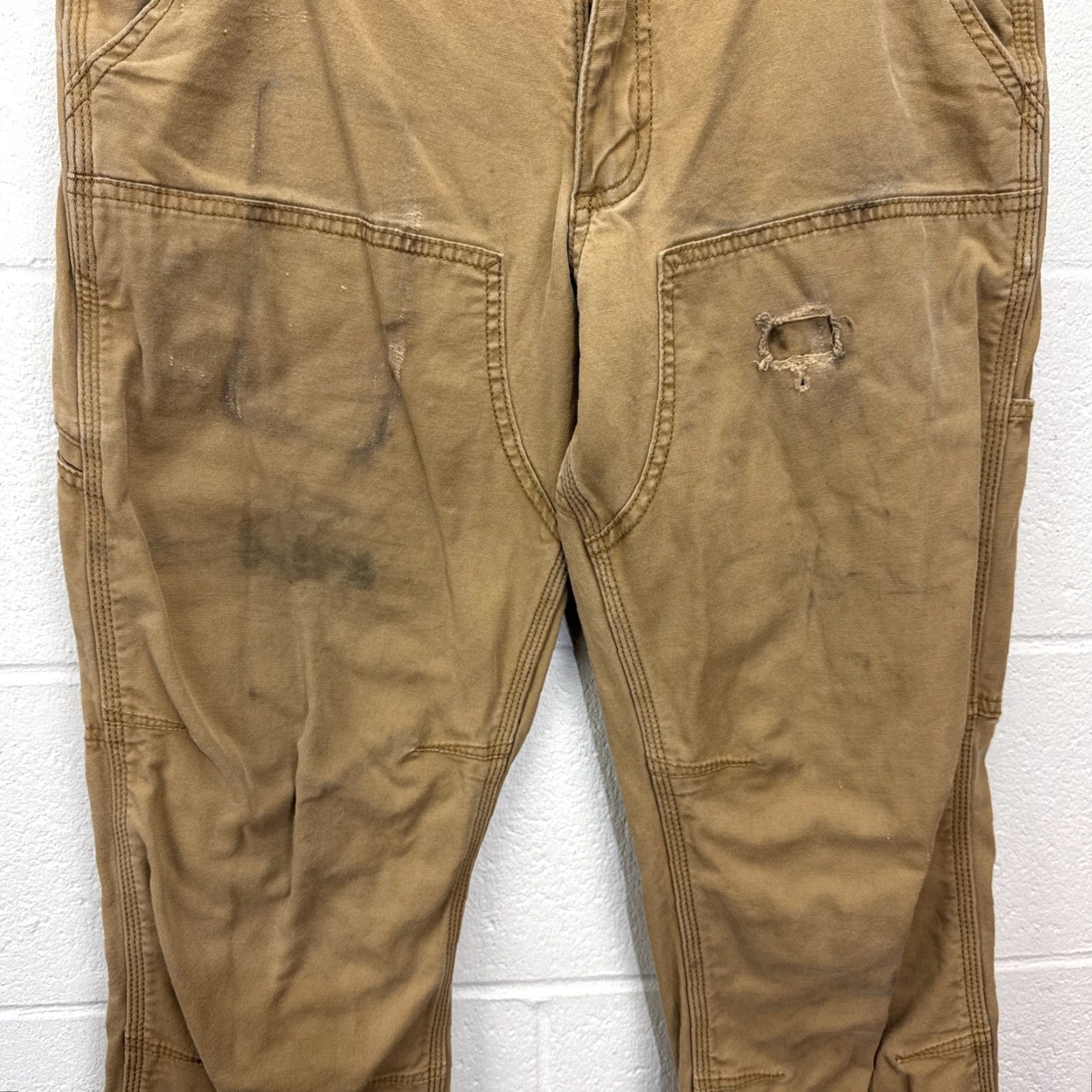 Carhartt Carhartt Rugged Flex Canvas Pants Mens 31x34 Brown Relaxed Fit Double Knee Stretch Workwear Size US 31 - 4 Thumbnail