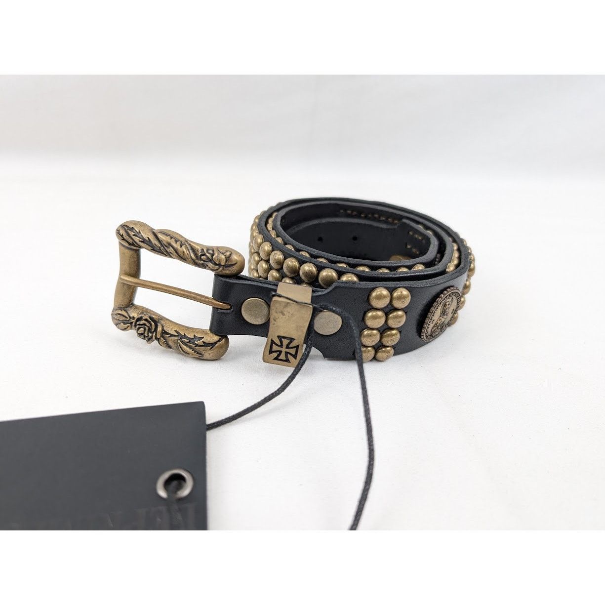 Enfants Riches Deprimes o1rshd1 Size: 90 / Antique Brass Jesus Coin Belt Black/Brass Size 36 - 1 Thumbnail