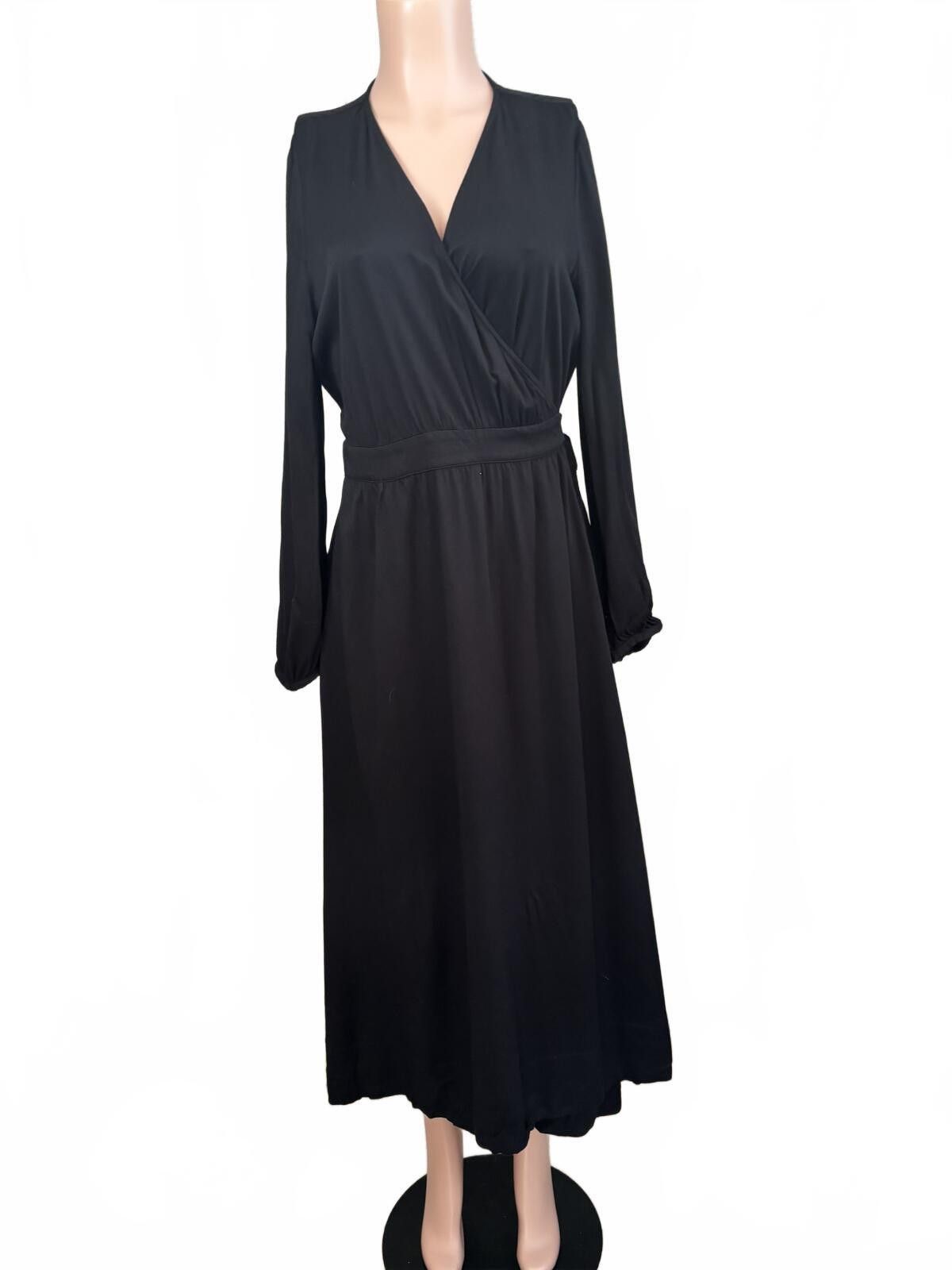 Band Tees Bando Elegant Black Long Sleeve Midi Dress M/L Size M / US 6-8 / IT 42-44 - 3 Thumbnail
