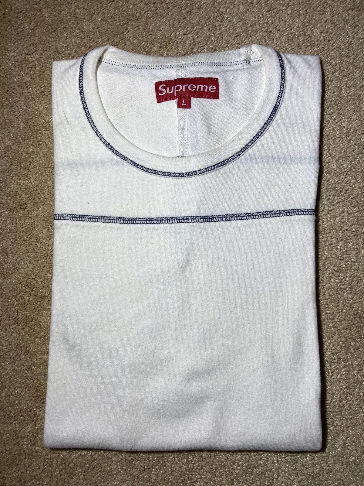 Supreme 1998 Supreme Stitch Athletic Top White Large 90s Vintage OG Size US L / EU 52-54 / 3 - 1 Thumbnail