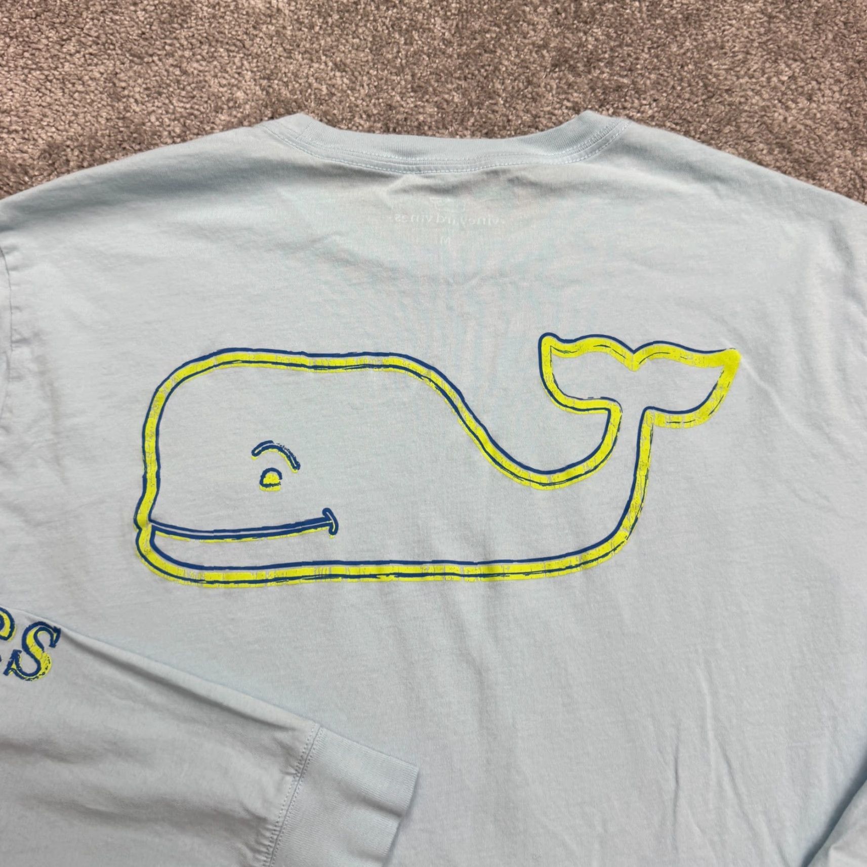 Vineyard Vines Vineyard Vines Whale Graphic Long Sleeve T-Shirt Mens M Blue Pocket Tee Size US M / EU 48-50 / 2 - 5 Thumbnail