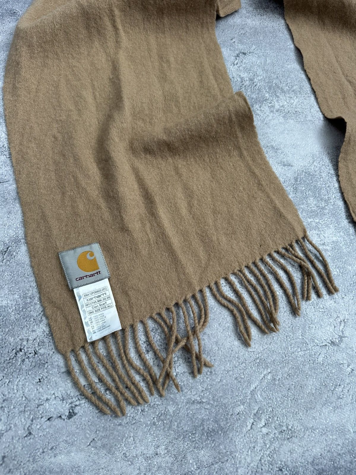 Carhartt Y2K Vintage Carhartt Wool Scarf Muffler Beige Neck Wear OS Size ONE SIZE - 9 Thumbnail
