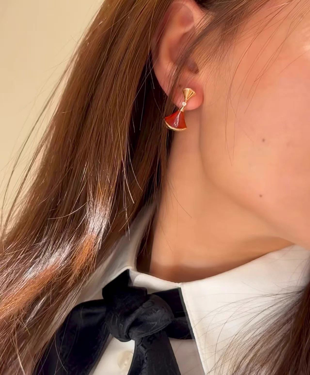 Bvlgari BVLGARI DIVAS’ DREAM Red Agate Earrings M786 New Size ONE SIZE - 2 Thumbnail