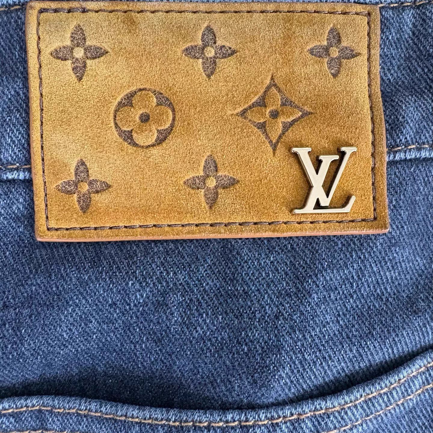 Louis Vuitton LV Monogram Paneled Half Print Jeans NWT 32 Size US 32 / EU 48 - 6 Thumbnail